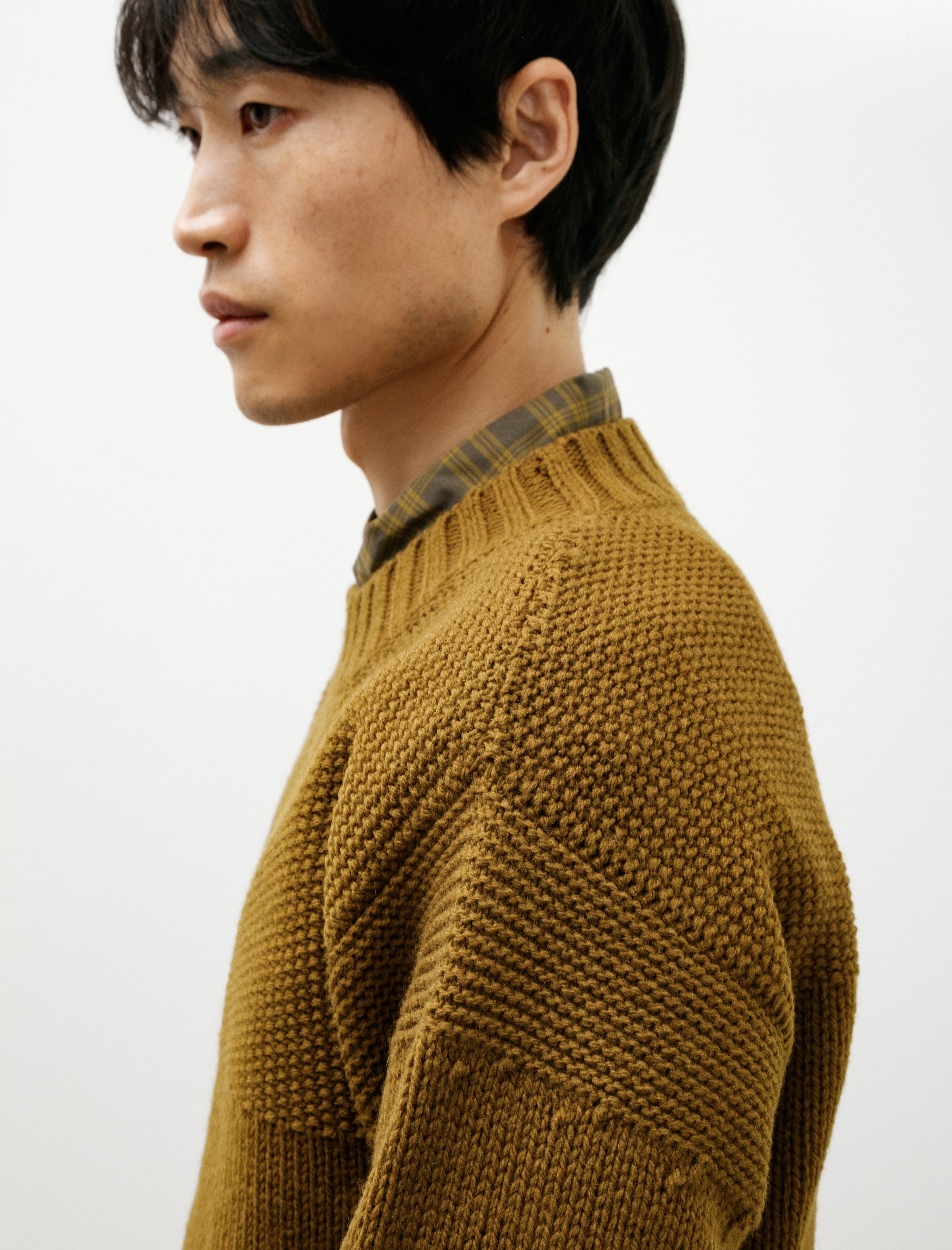 Margaret Howell Fishermans Jumper Soft Wool Ochre