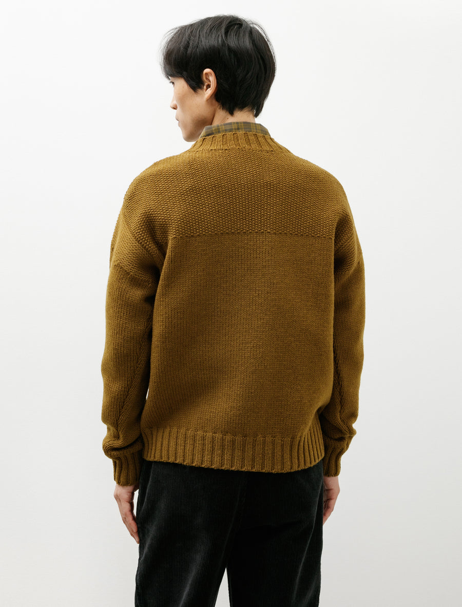 Fishermans Jumper Soft Wool Ochre - Image 2