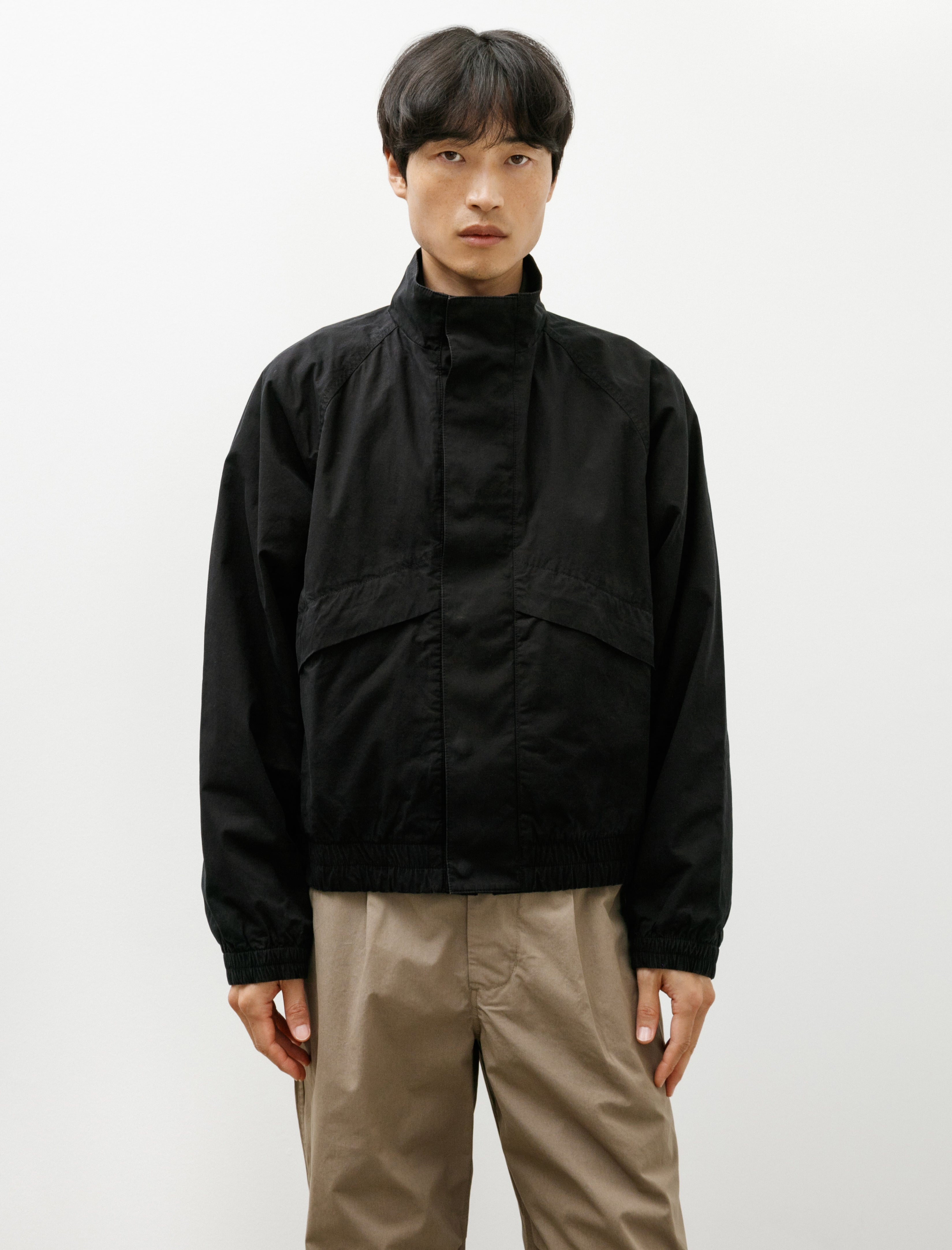 Margaret Howell MHL Track Jacket Crisp Cotton Poplin Black