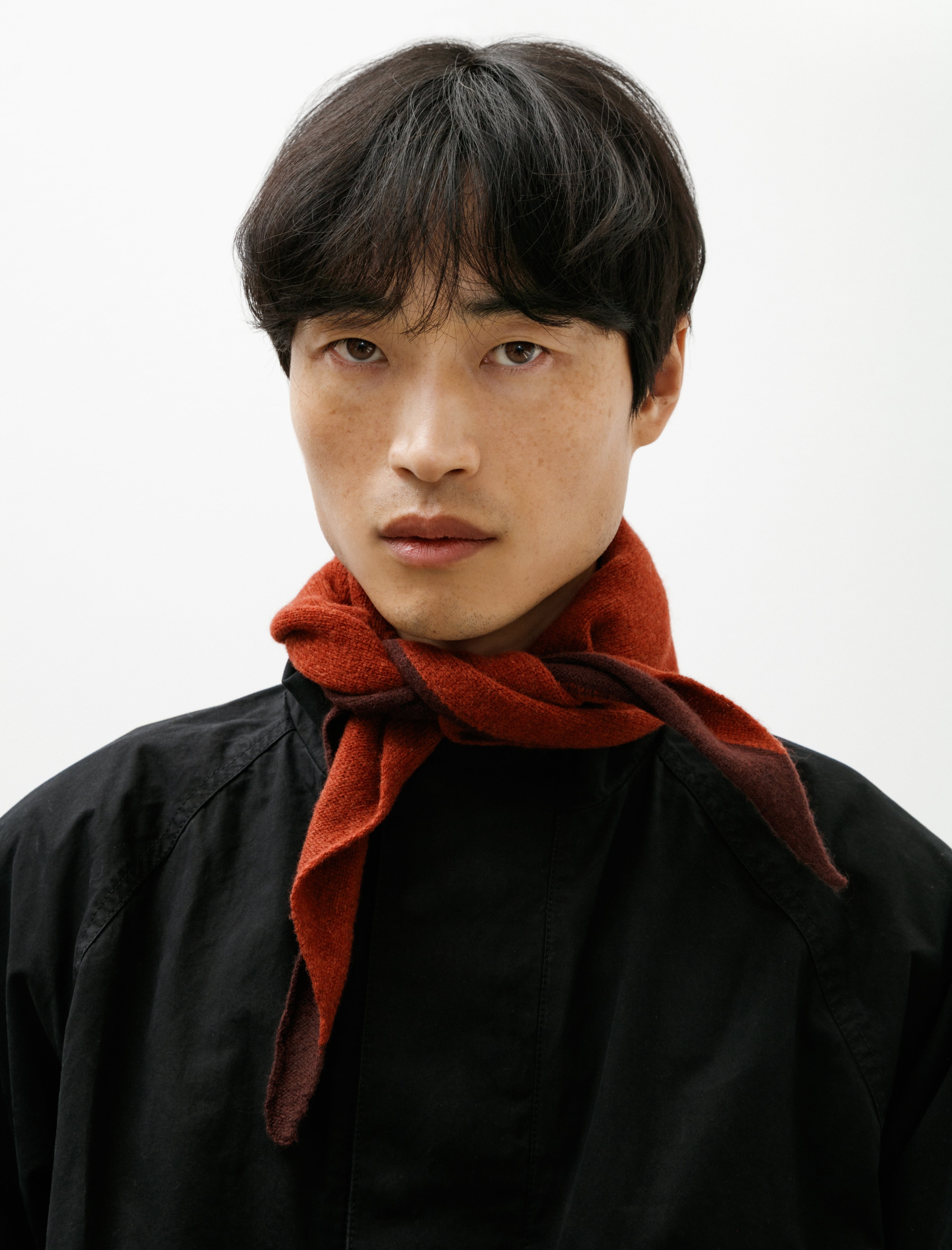 MHL Tipped Scout Scarf Lambswool Sienna Mahogany