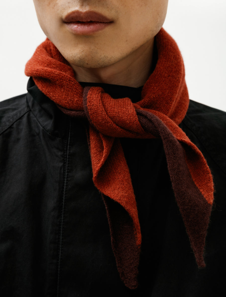 MHL Tipped Scout Scarf Lambswool Sienna Mahogany - Image 2