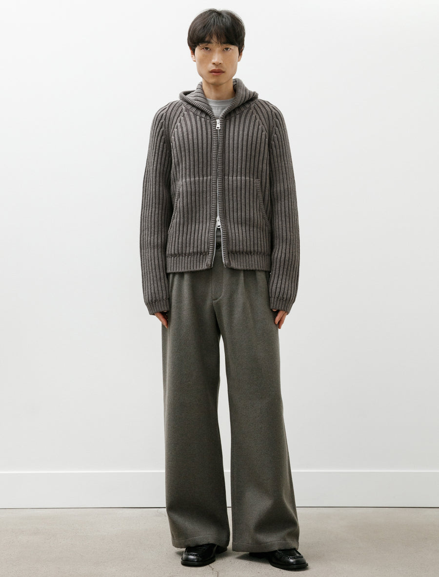 Level Hood Sage Stripe Dry Merino Wool - Image 5