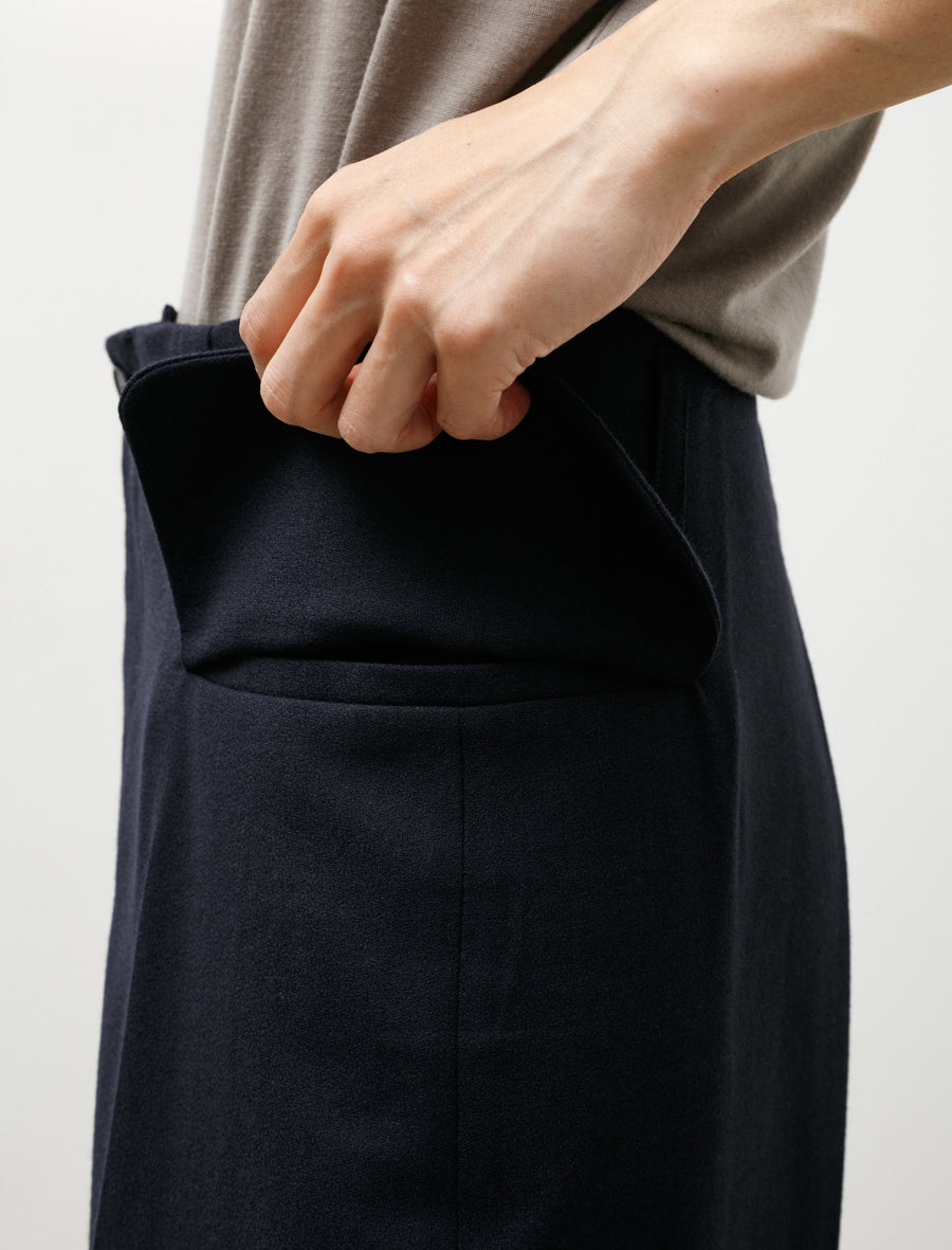 LB-4B-FP Trousers British Wool Crepe Navy - Image 6