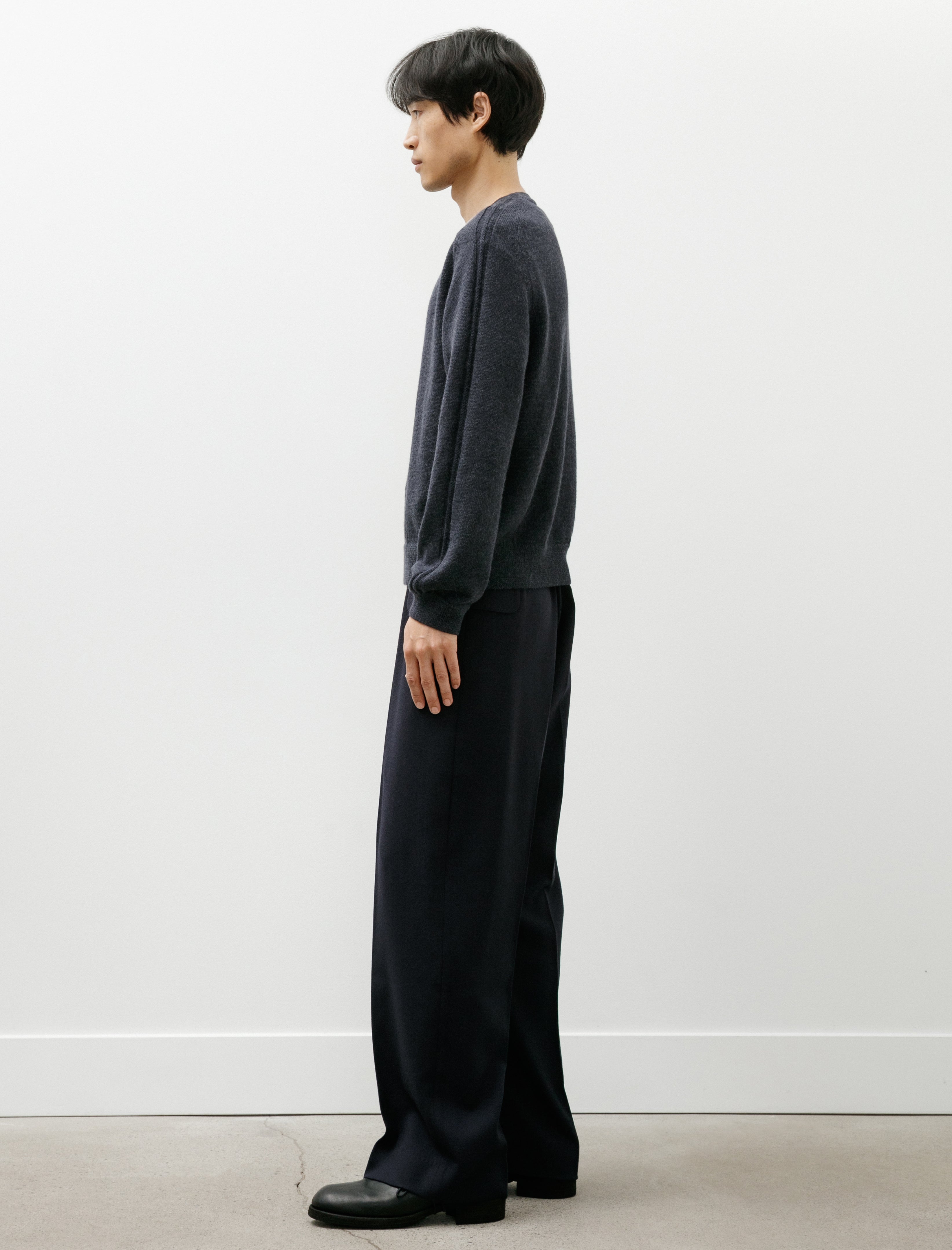 Lea Boberg LB-4B-FP Trousers British Wool Crepe Navy