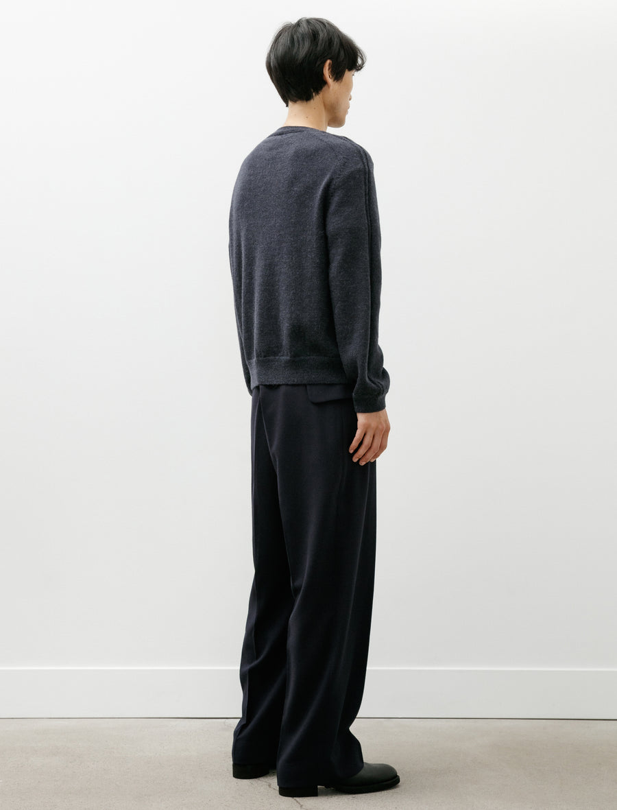 LB-4B-FP Trousers British Wool Crepe Navy - Image 2