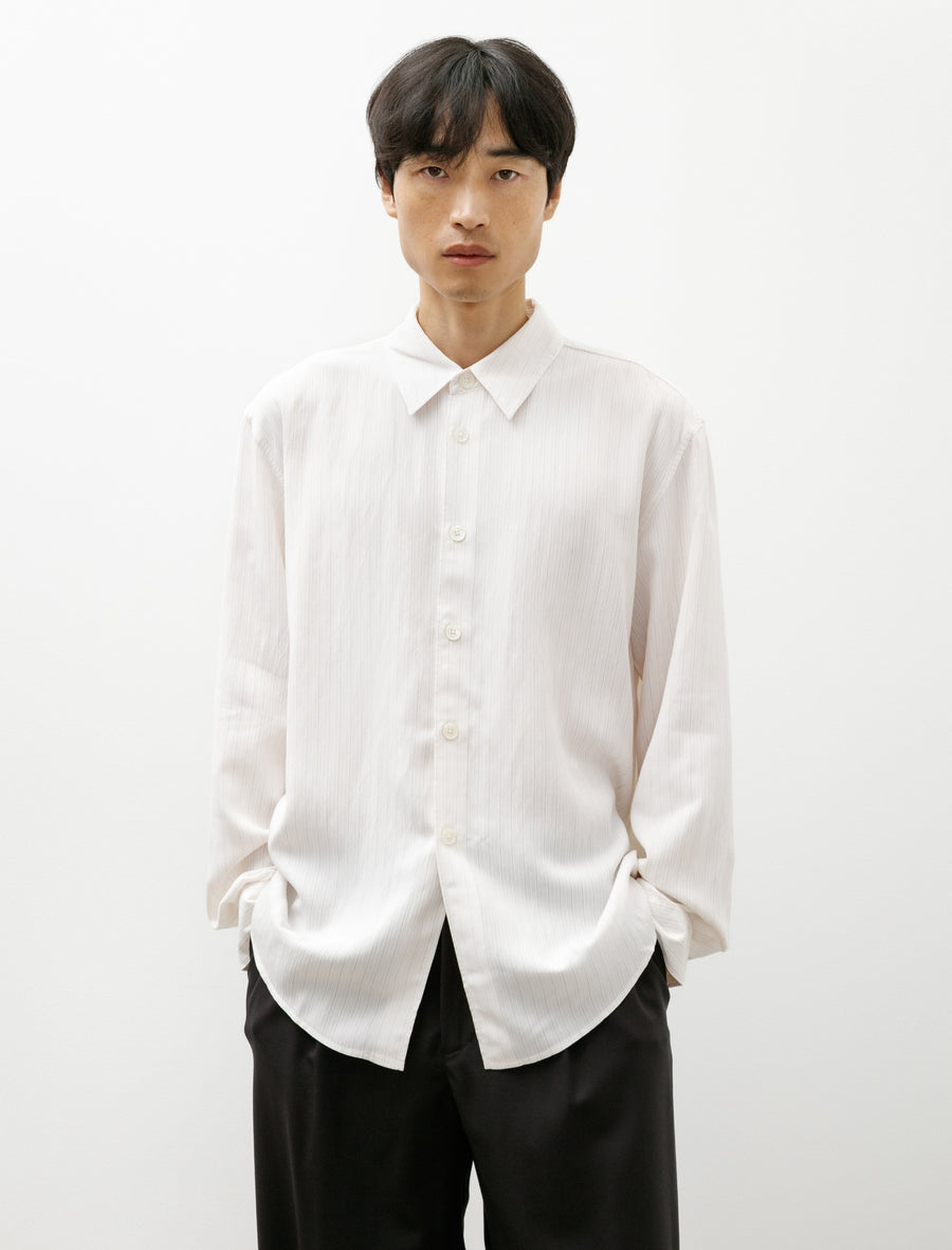 Beyond Shirt Cream Stripe Ceremony Viscose - Image 1