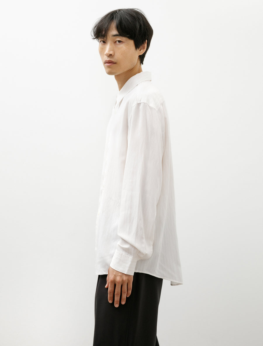Beyond Shirt Cream Stripe Ceremony Viscose - Image 3