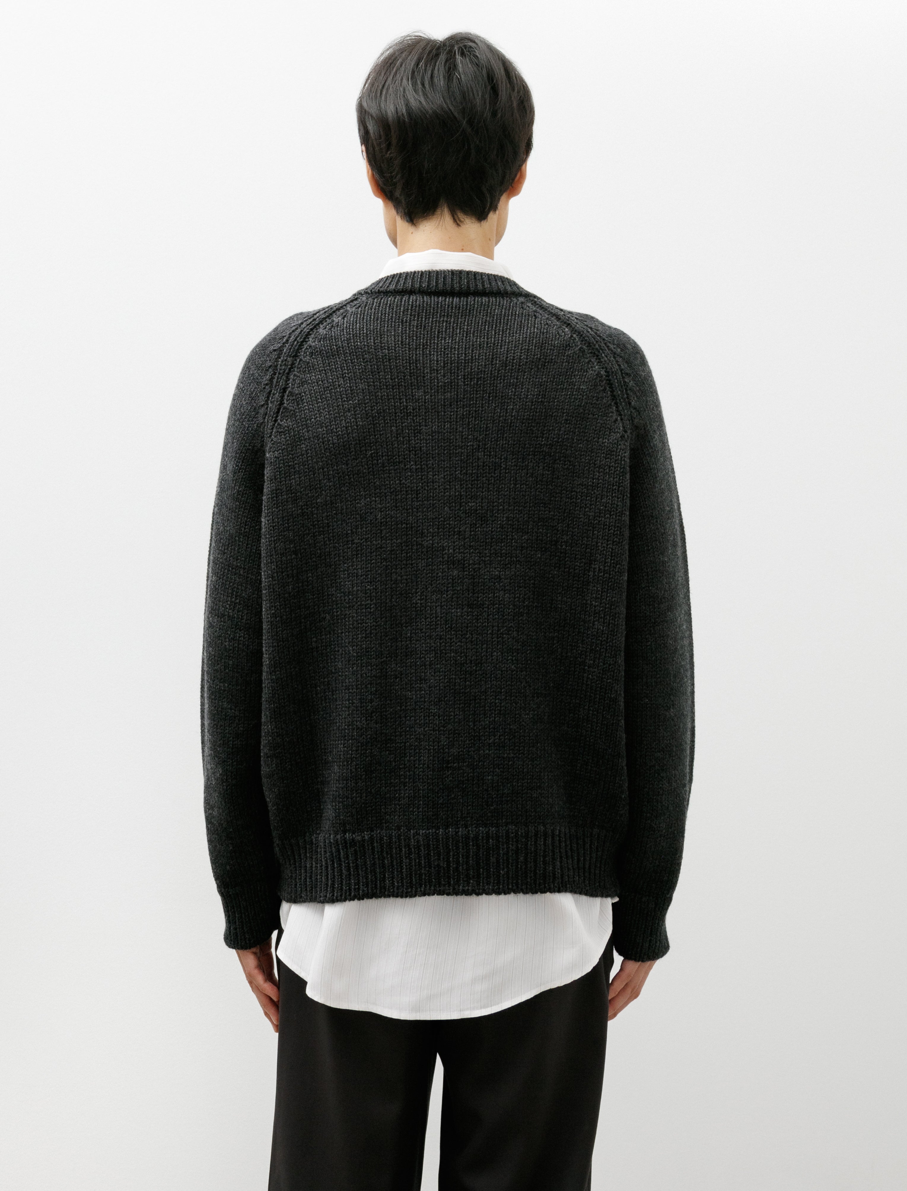 Our Legacy Shore Henley Charcoal Dry Merino Wool