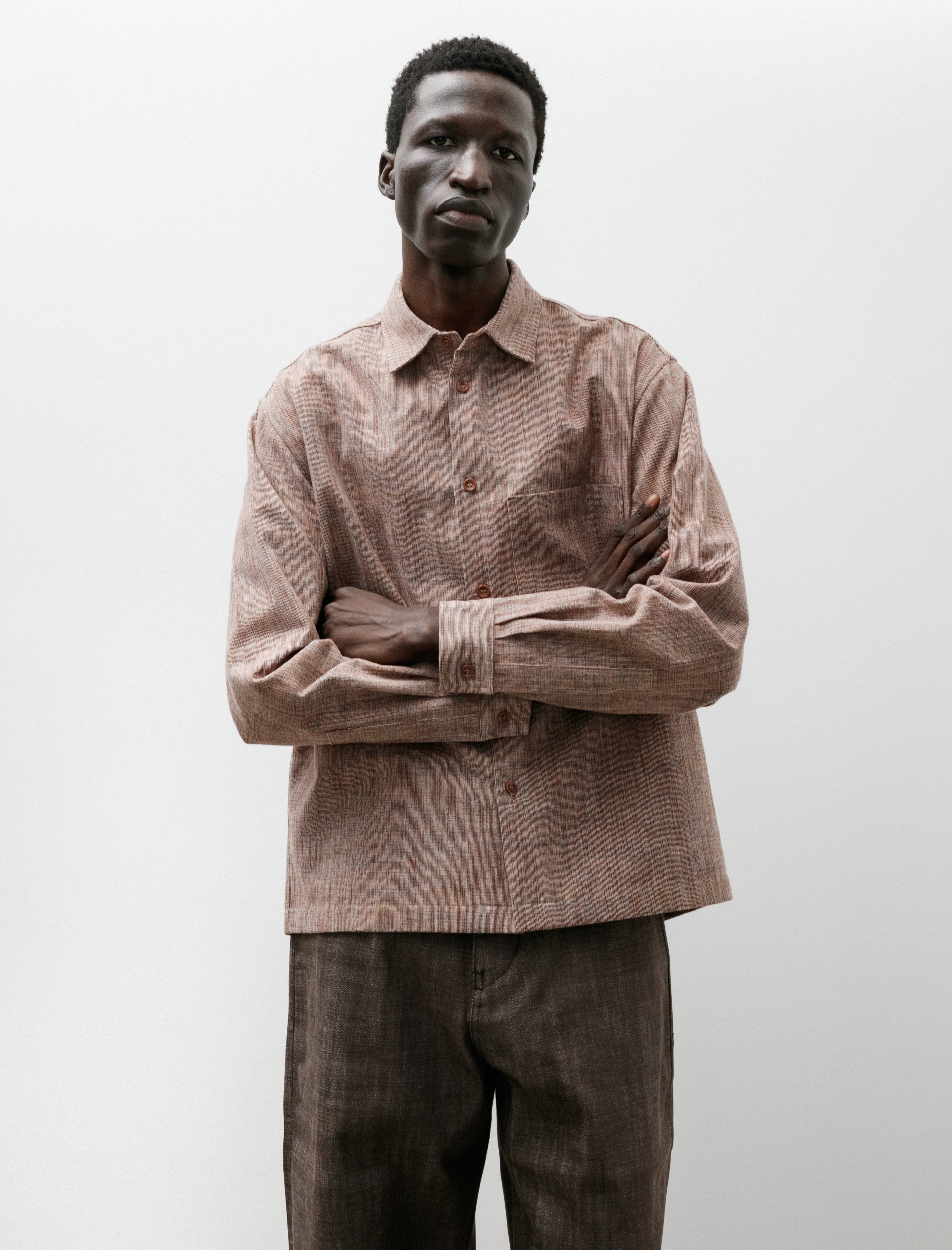 Alterior Ace Button Down Shirt Multi Colour Tweed