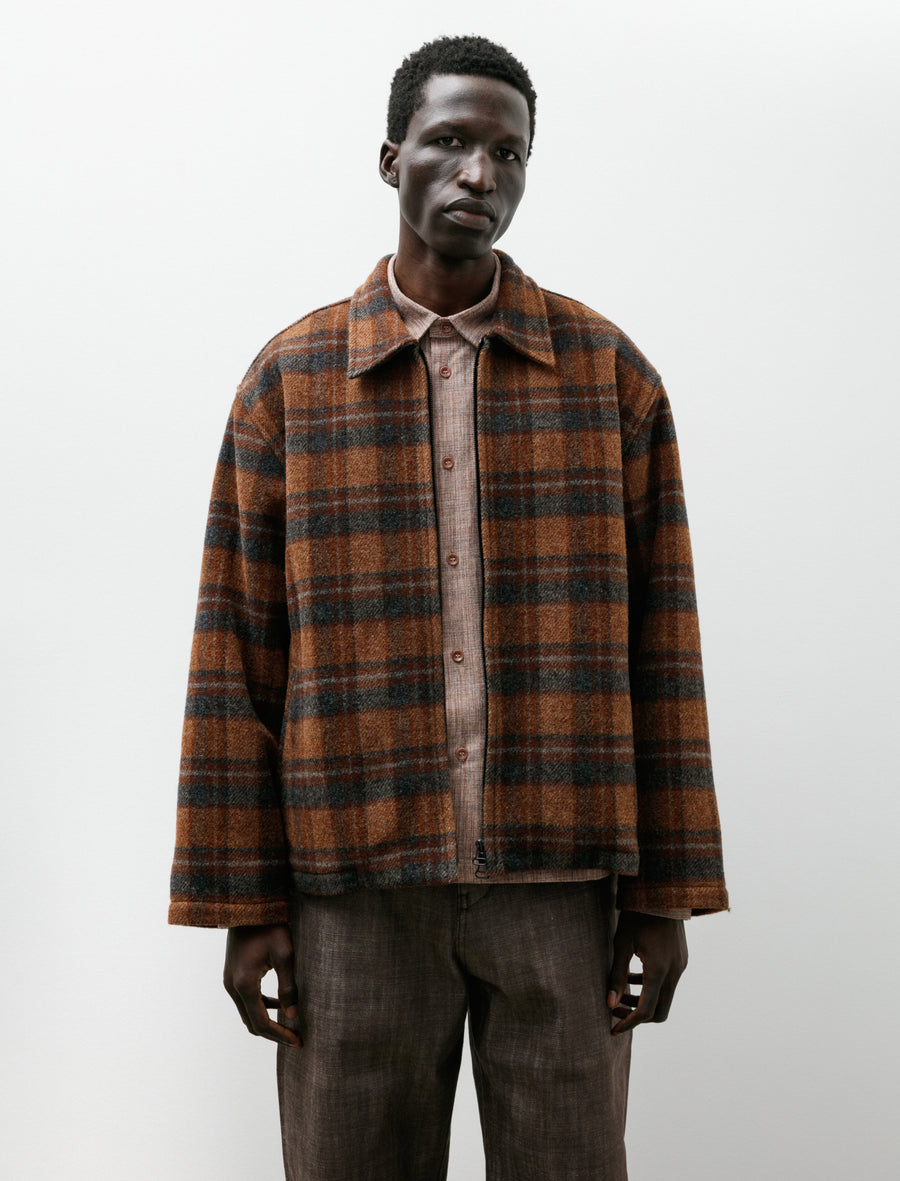 Astorino Lined Wool Jacket Brown Grey Woolrich Plaid - Image 4