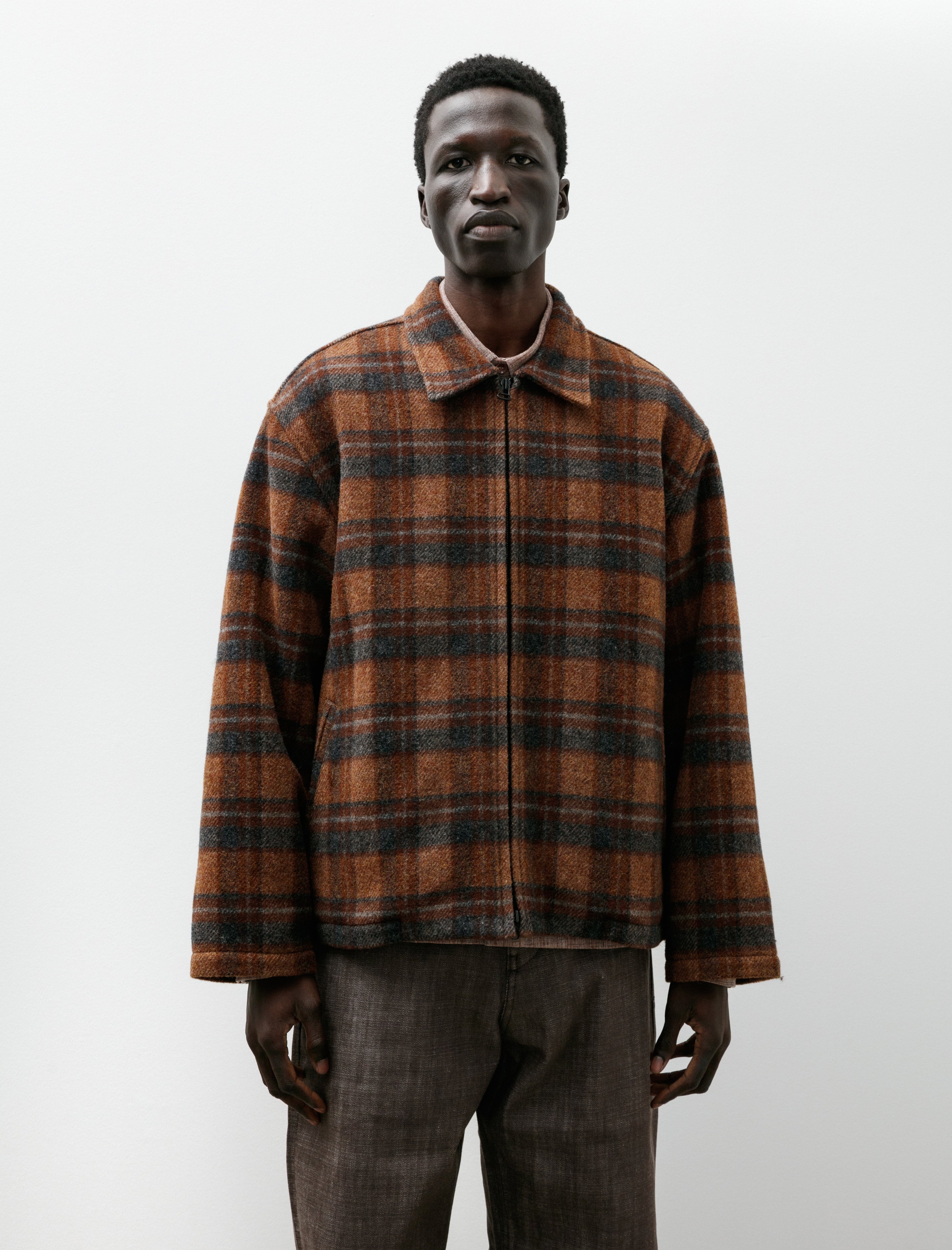 Alterior Astorino Lined Wool Jacket Brown Grey Woolrich Plaid