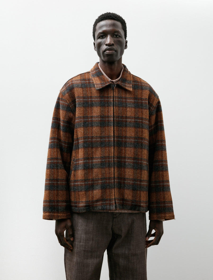 Astorino Lined Wool Jacket Brown Grey Woolrich Plaid - Image 1