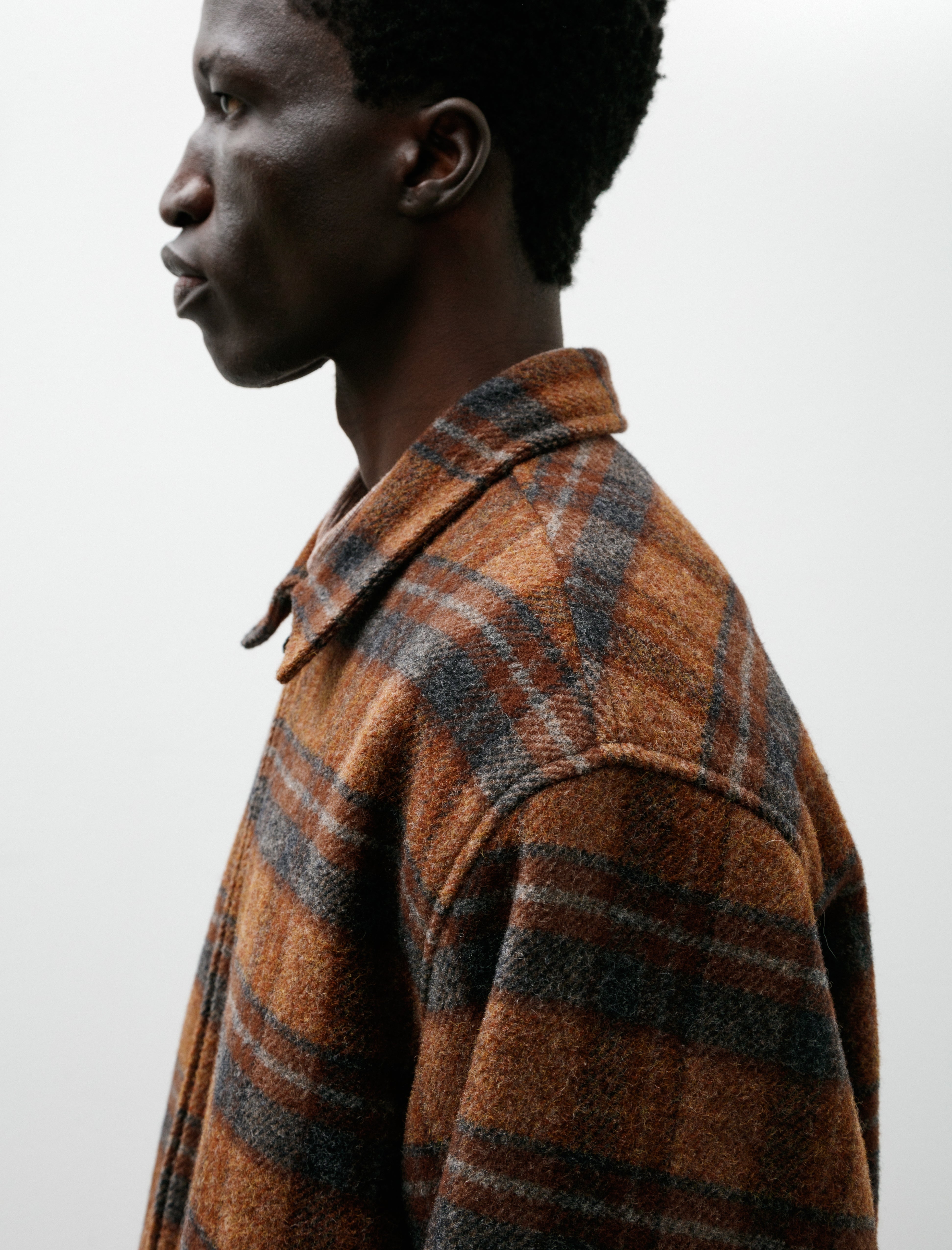 Alterior Astorino Lined Wool Jacket Brown Grey Woolrich Plaid