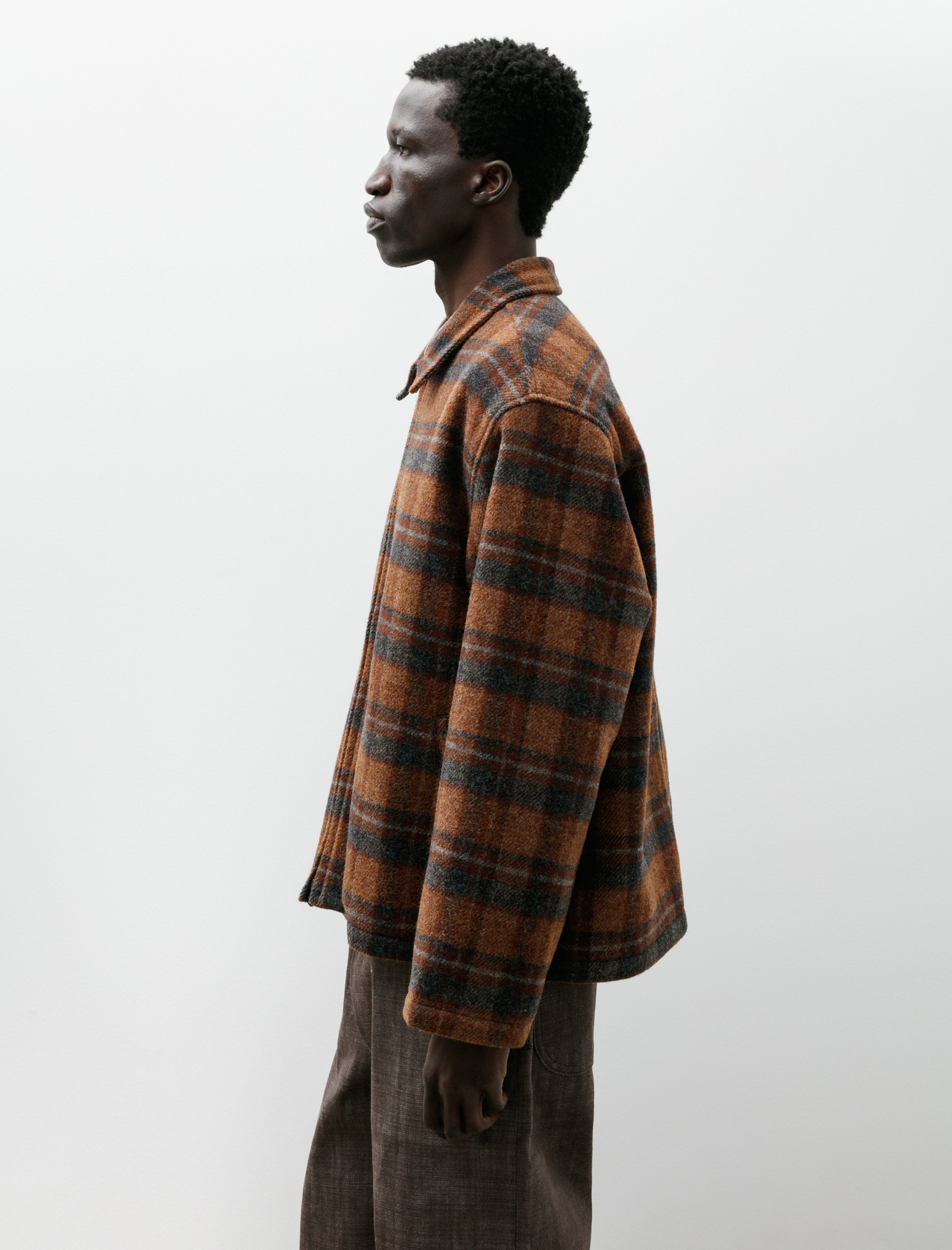 Alterior Astorino Lined Wool Jacket Brown Grey Woolrich Plaid