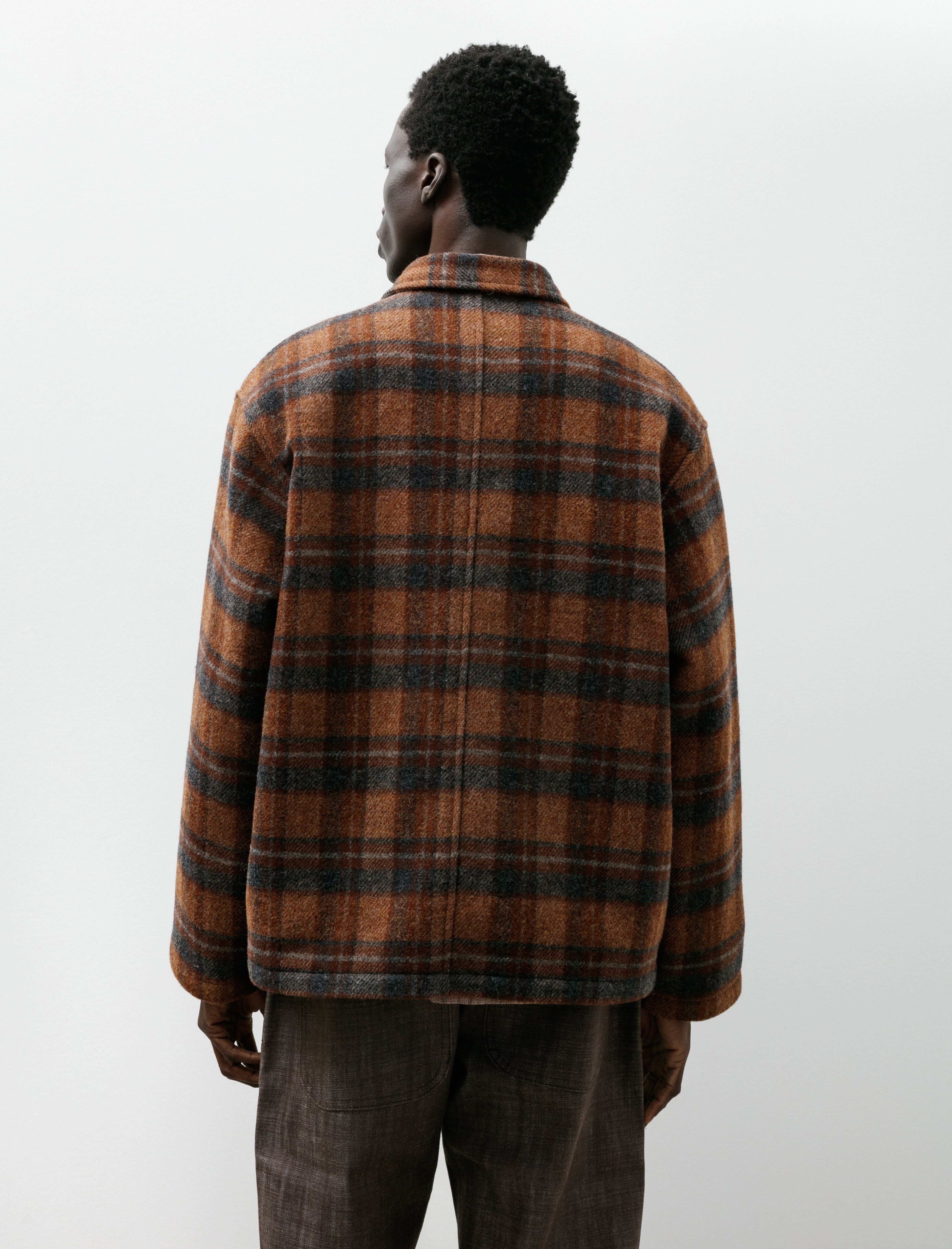 Alterior Astorino Lined Wool Jacket Brown Grey Woolrich Plaid