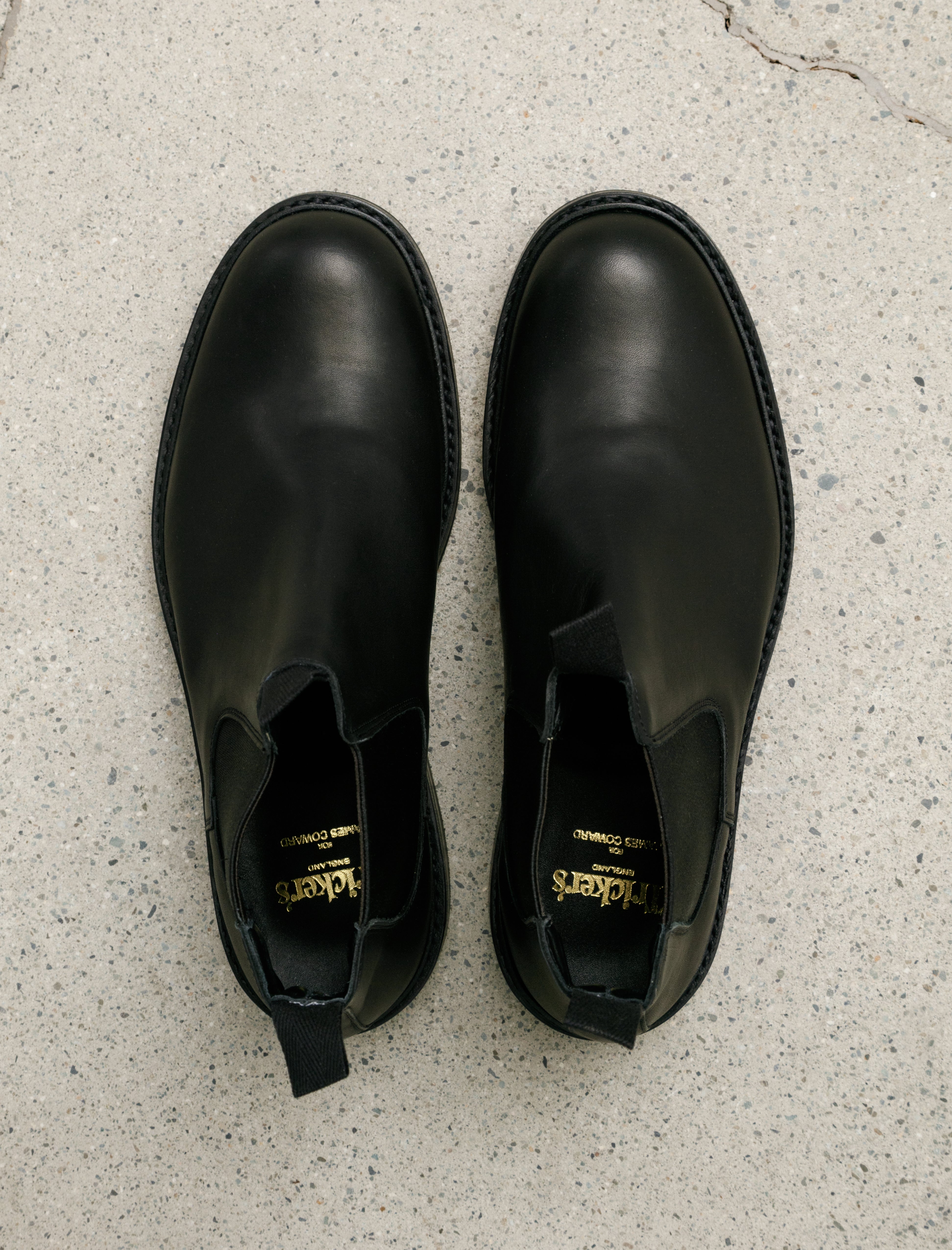 James Coward x Trickers Dealer Boot Black Pampus Leather Dainite