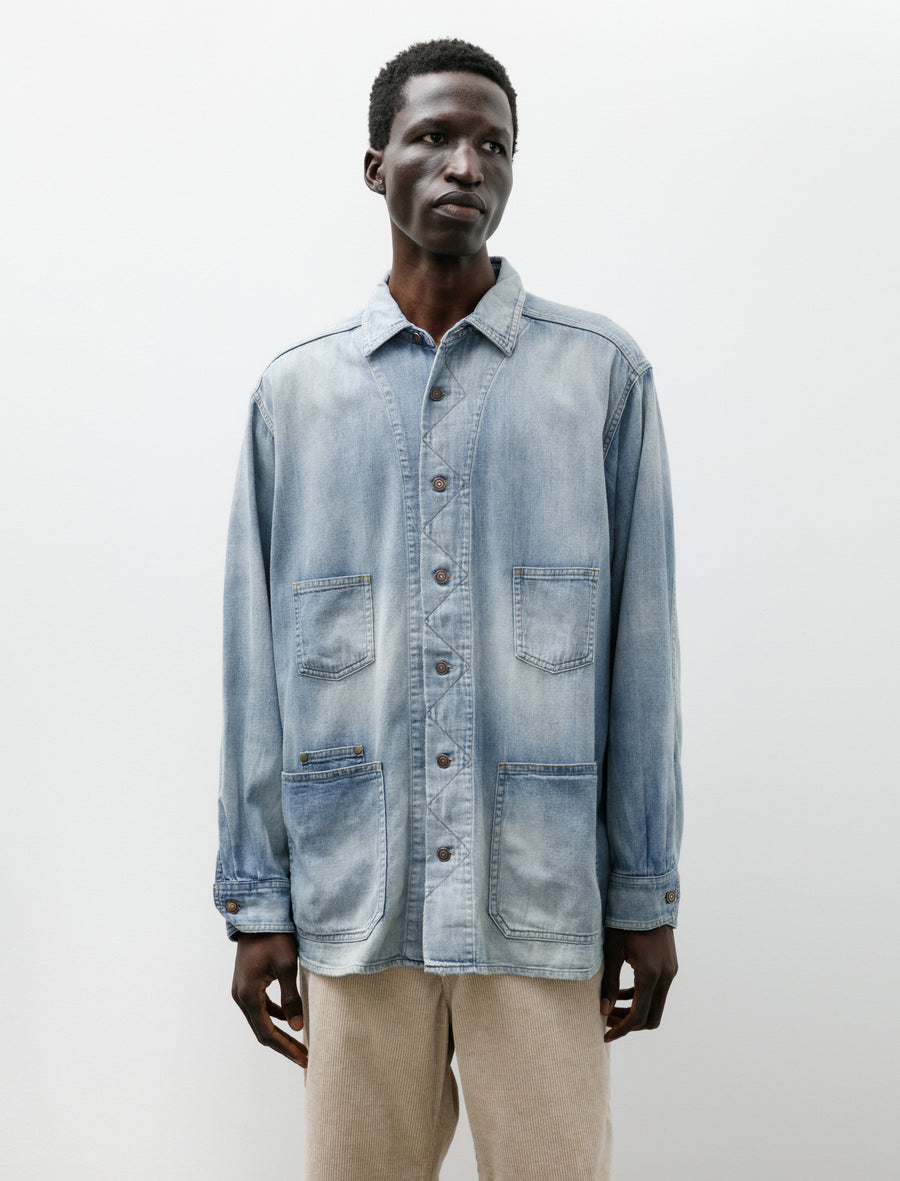 Denim Shirt Coverall Fade Indigo - Image 1