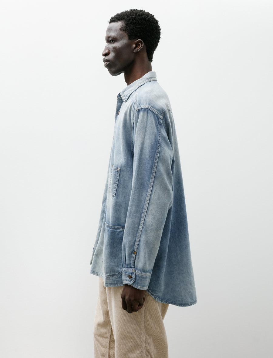 Denim Shirt Coverall Fade Indigo - Image 3