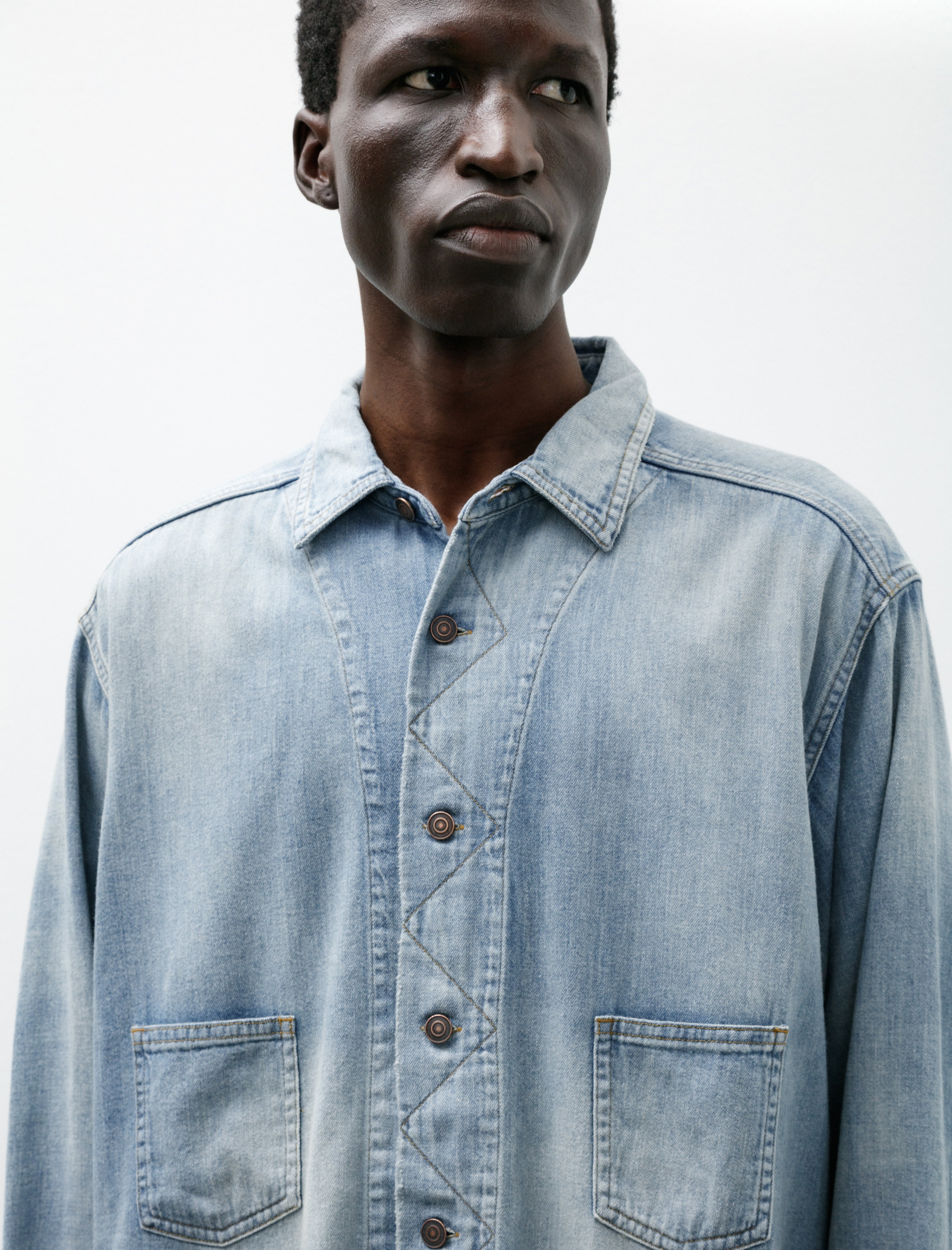 Maatee & Sons Denim Shirt Coverall Fade Indigo