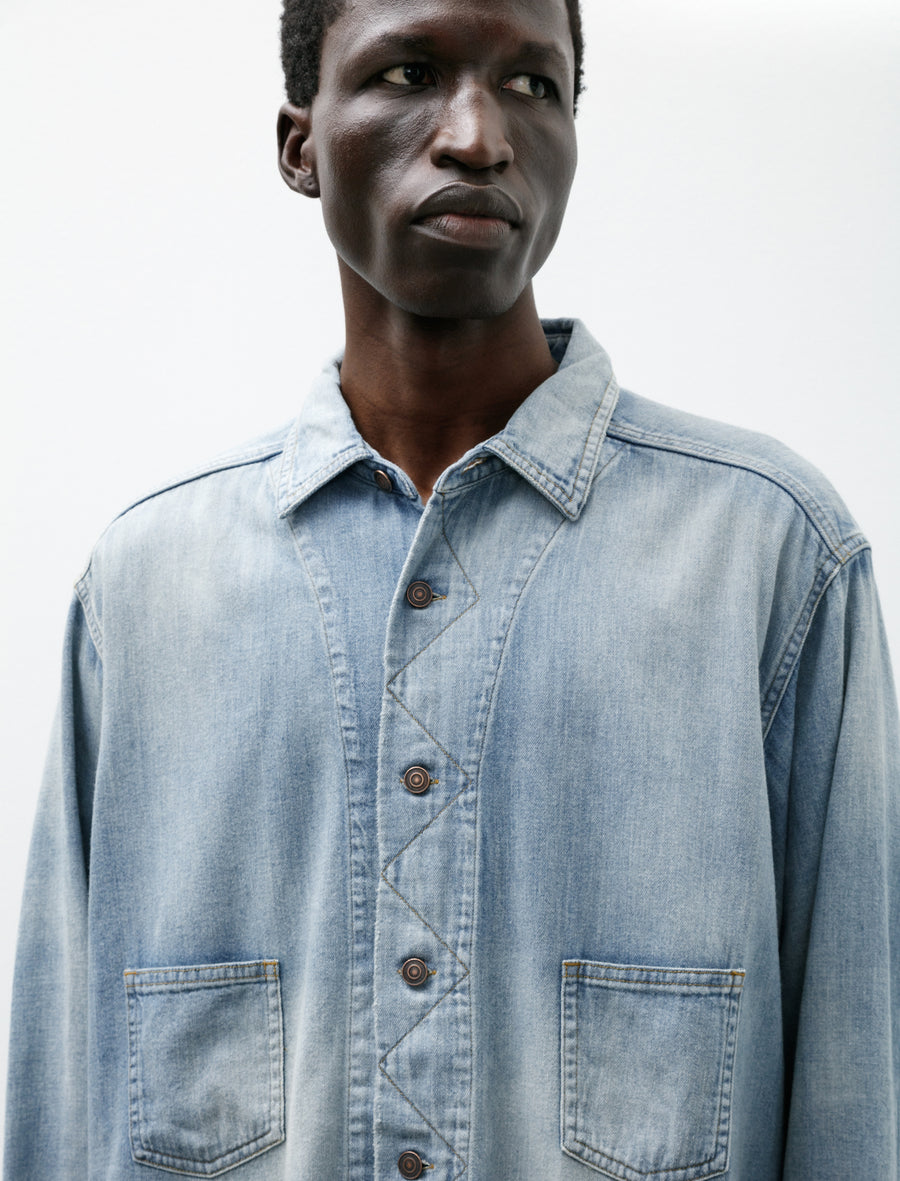 Denim Shirt Coverall Fade Indigo - Image 4