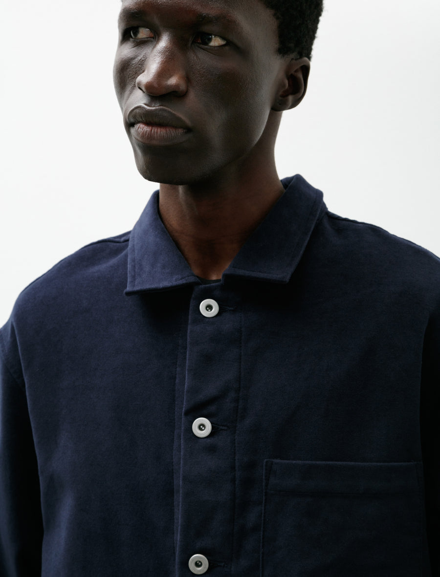 Travail Shirt Cotton Moleskin Navy - Image 4