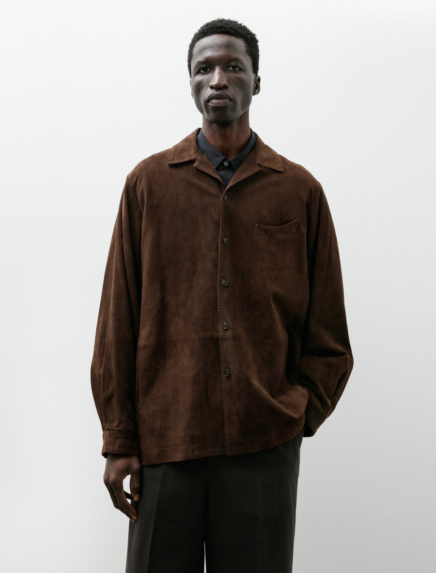 Suede Shirt Jacket Brown - Image 1