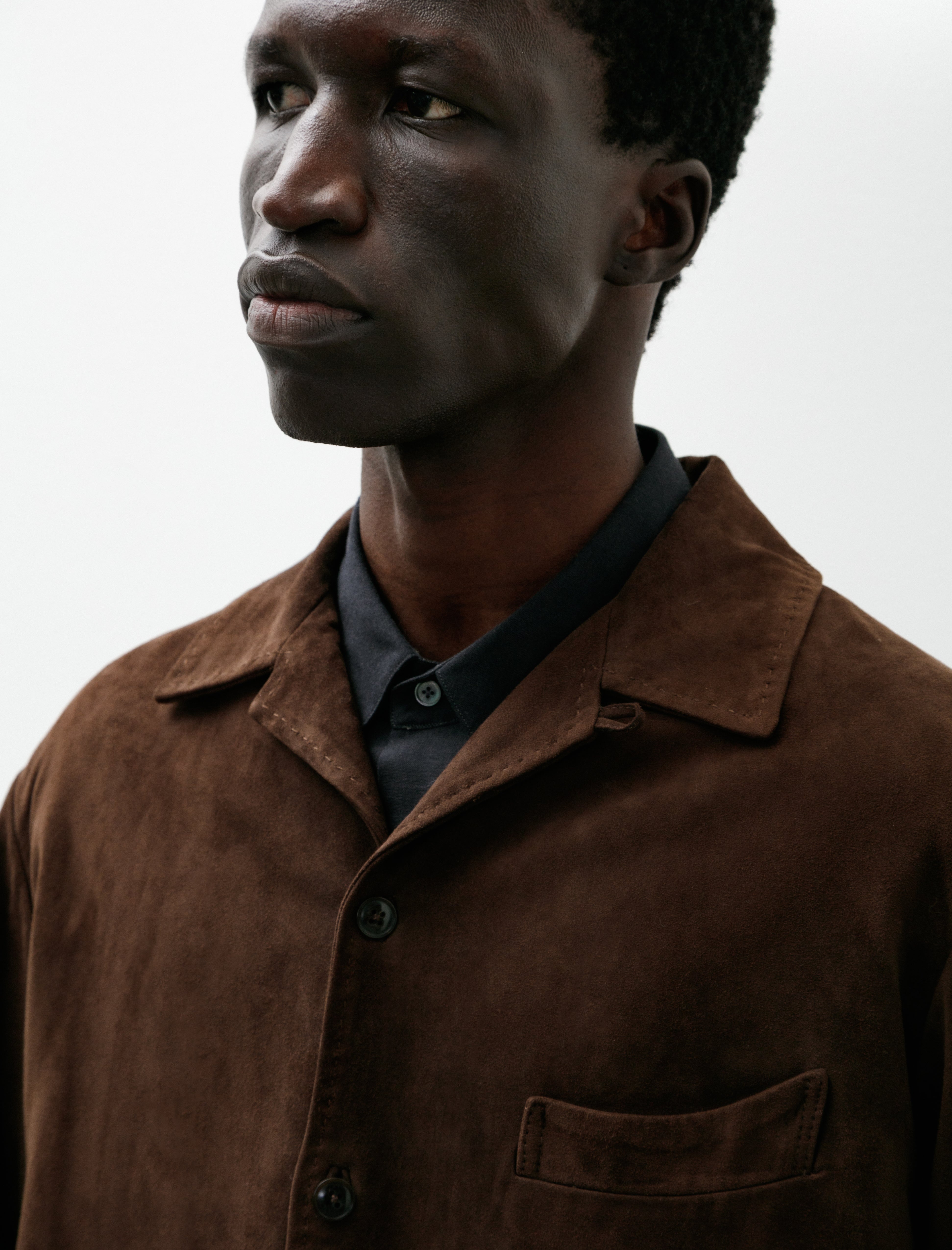 Maatee & Sons Suede Shirt Jacket Brown