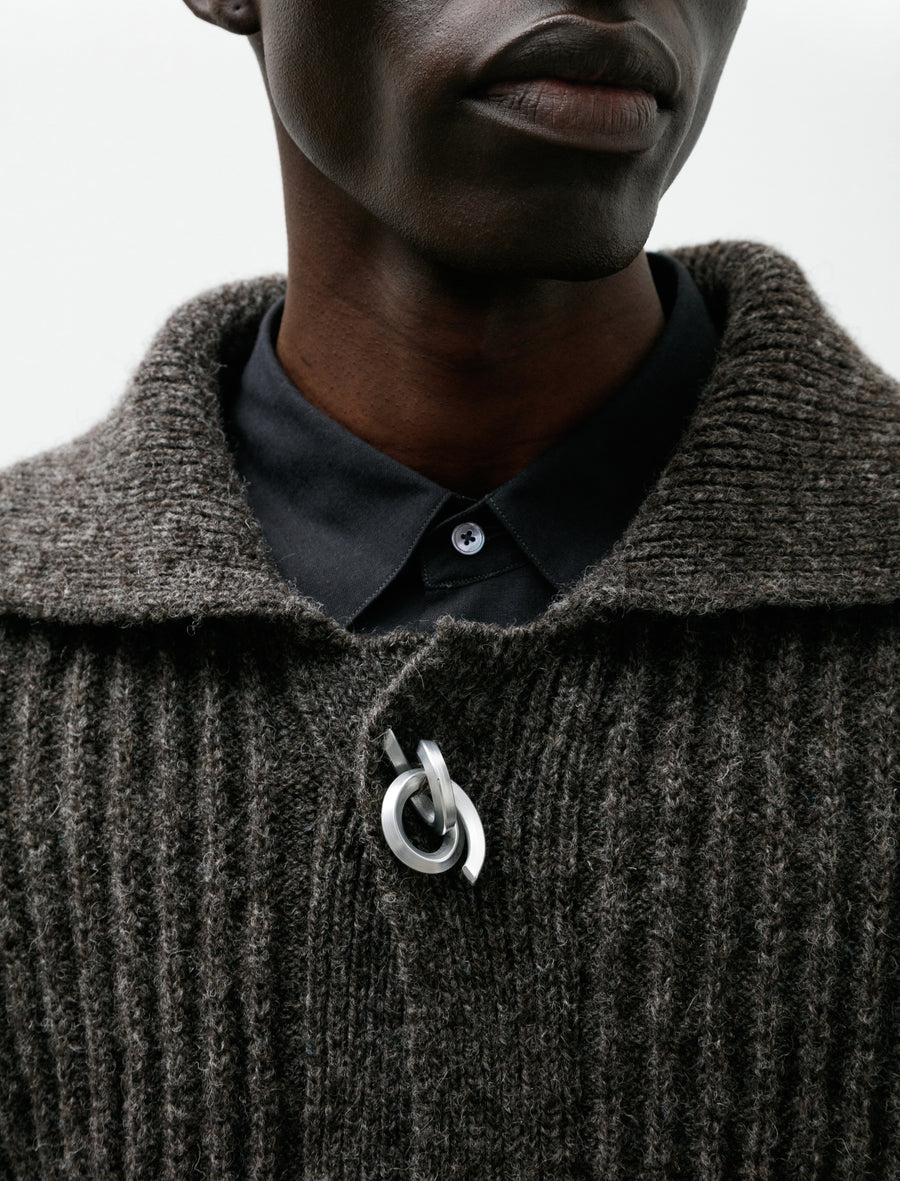 Bomber Cardigan Long Dark Brown - Image 5