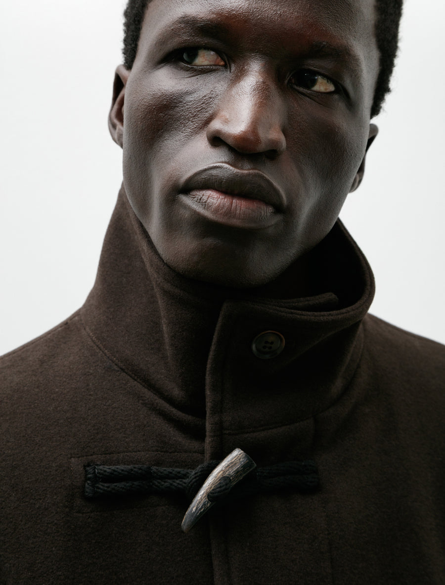 Melton Half Duffle Coat Brown - Image 5