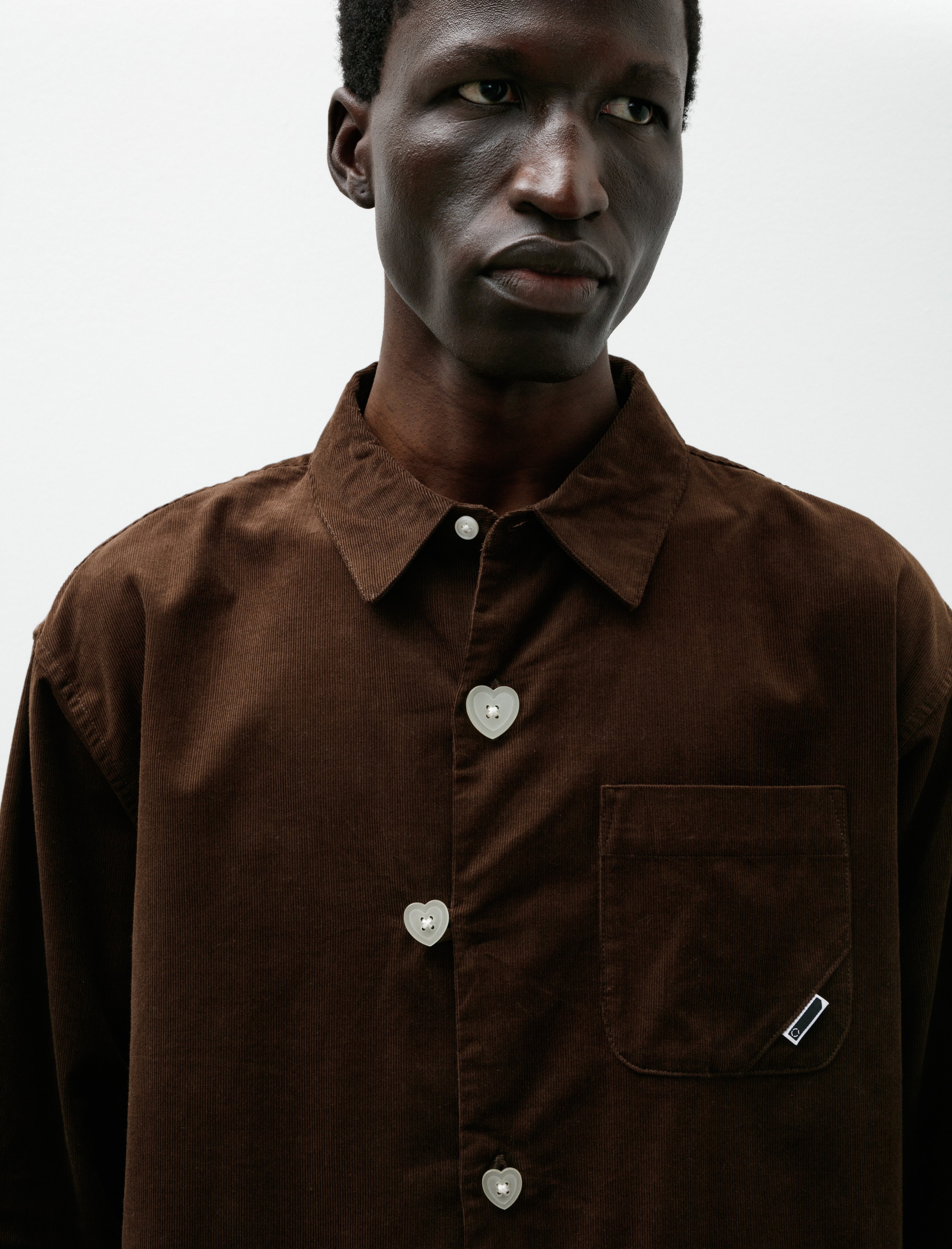 Phingerin Floating Heart Cord Shirt Brown