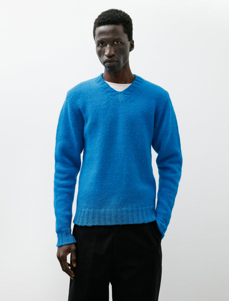 PERLYGATES ブルーセーター Cecile Tulkens Homemade Wide V-Neck Sweater Petrol – Neighbour