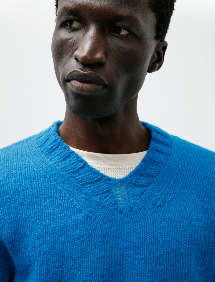 Homemade Wide V-Neck Sweater Petrol - Image 4