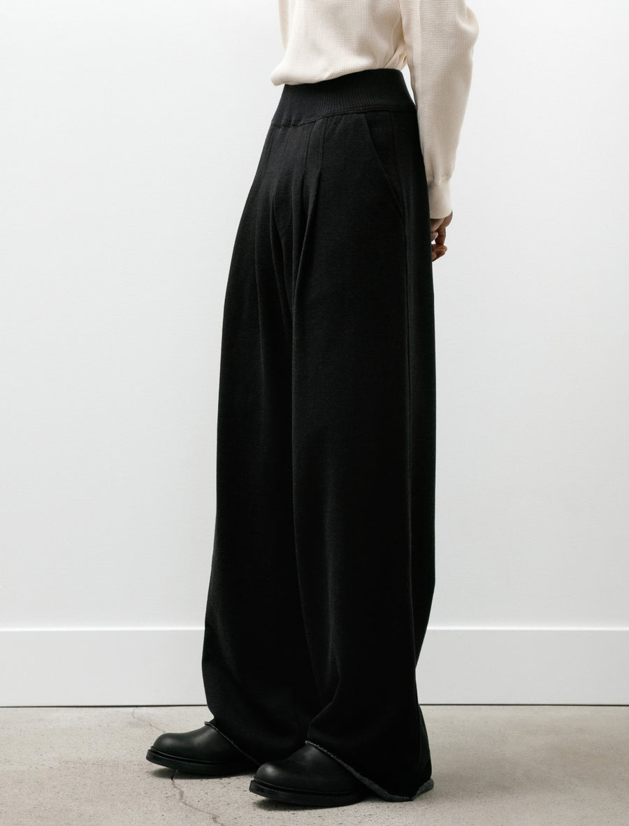 Wide Pleat Trousers Loopback Black Grey - Image 6
