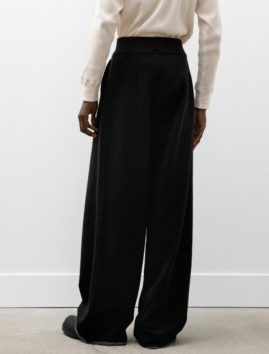 Wide Pleat Trousers Loopback Black Grey - Image 5