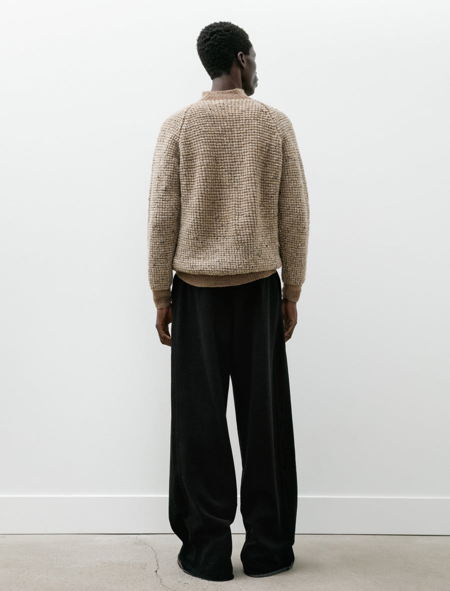 Wide Pleat Trousers Loopback Black Grey - Image 2