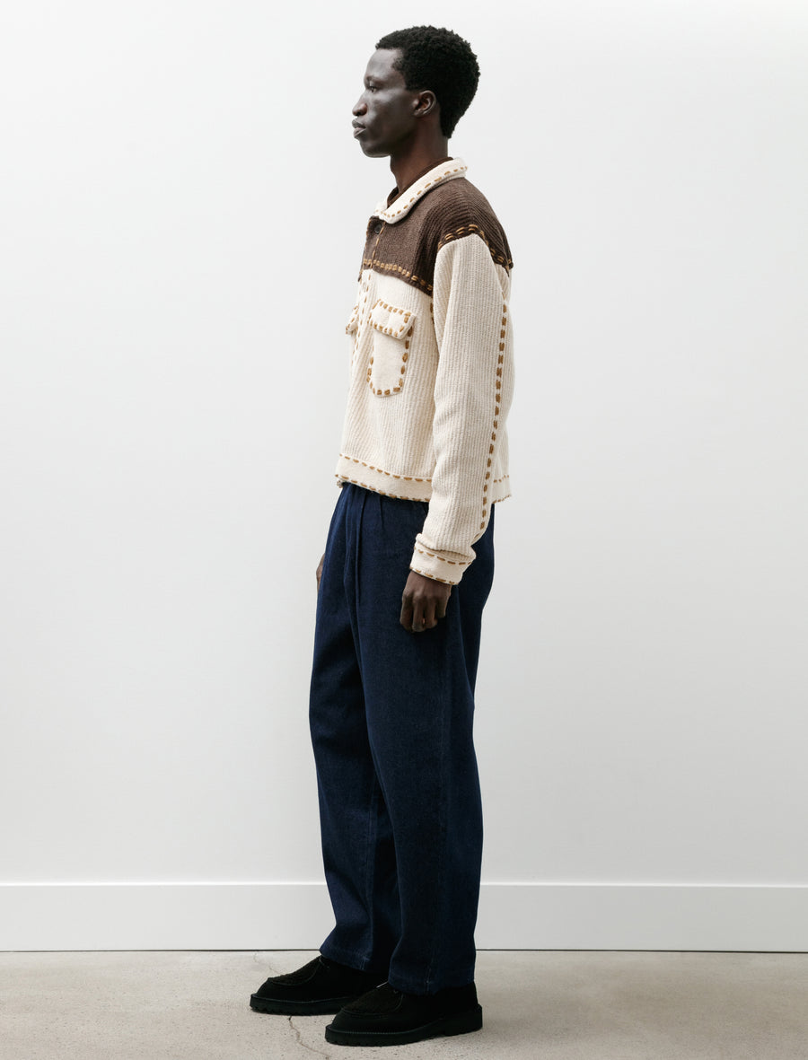 Denim Pleats Plants Navy - Image 3