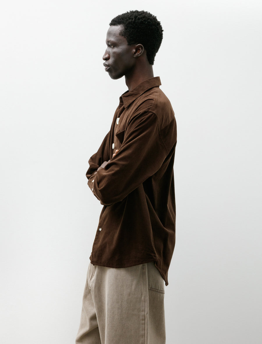 Floating Heart Cord Shirt Brown - Image 2