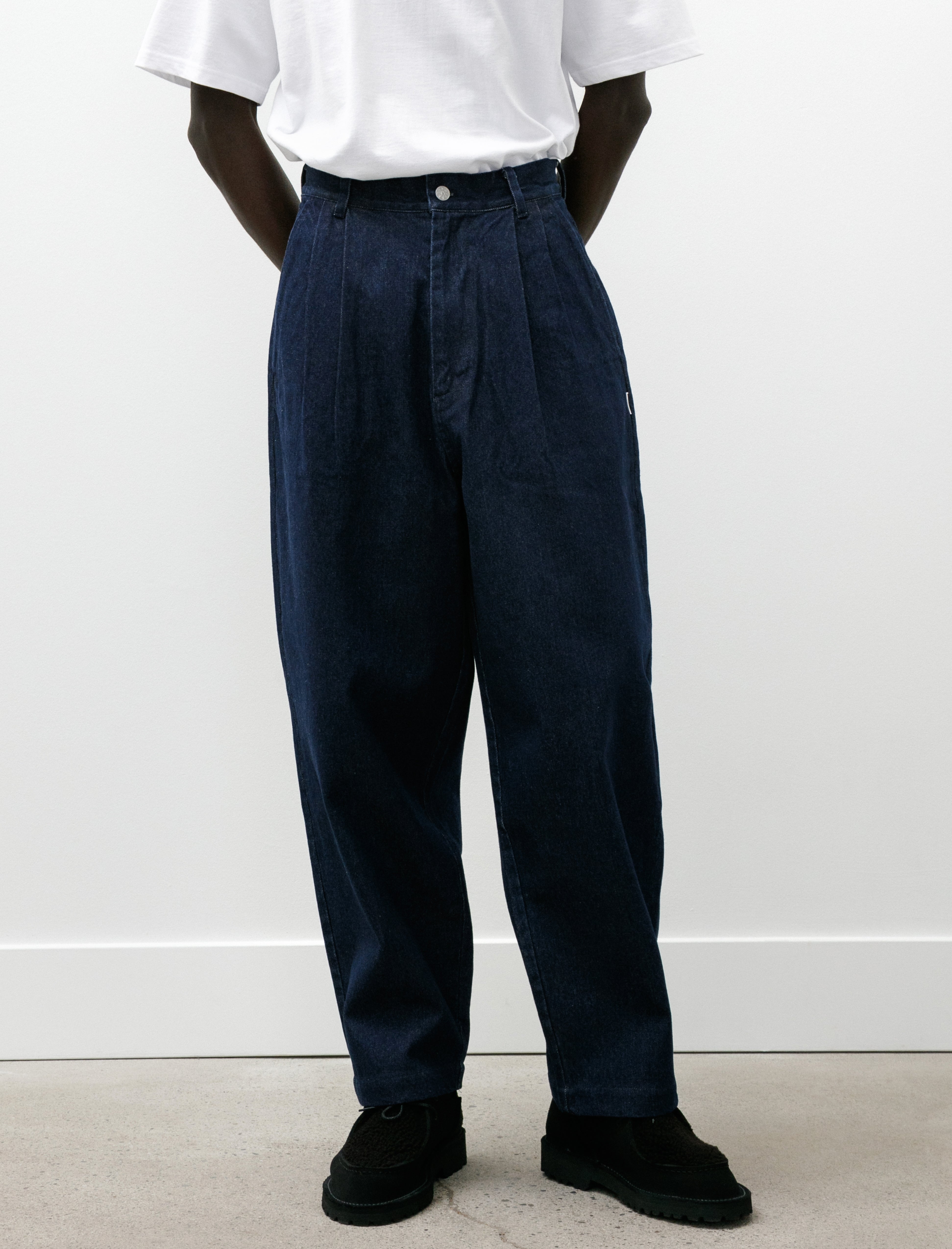 Phingerin Denim Pleats Plants Navy