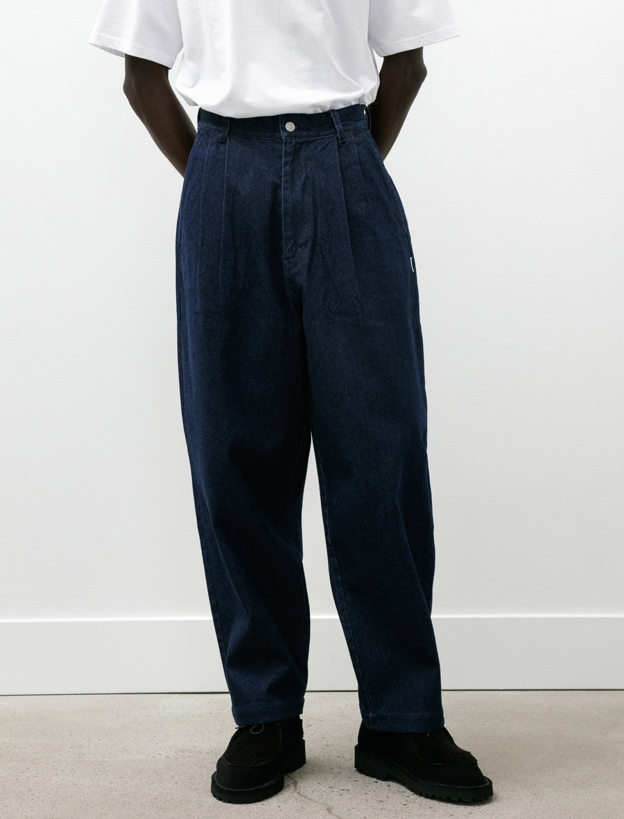 Denim Pleats Plants Navy - Image 4