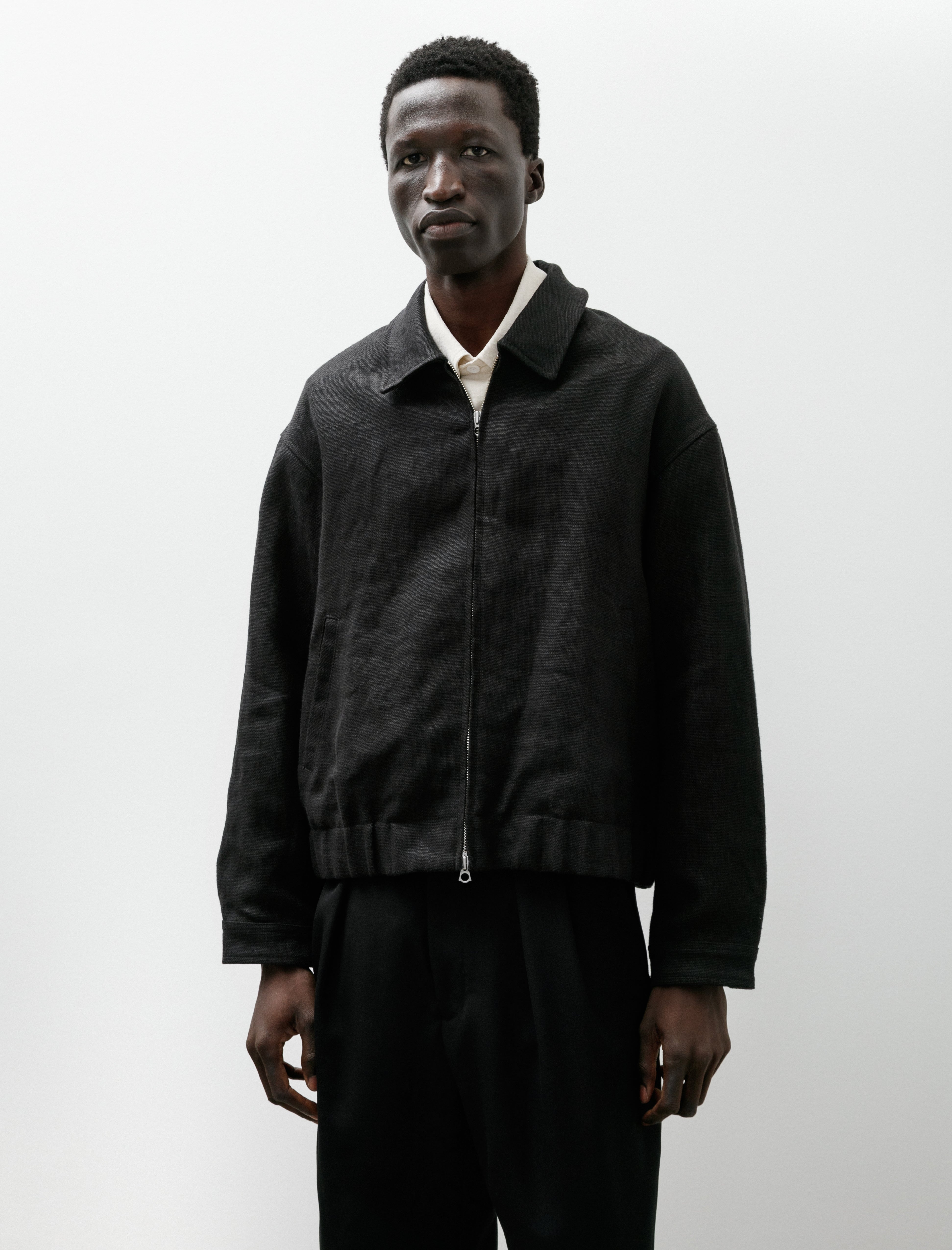 James Coward Machine Jacket Belgian Linen Black