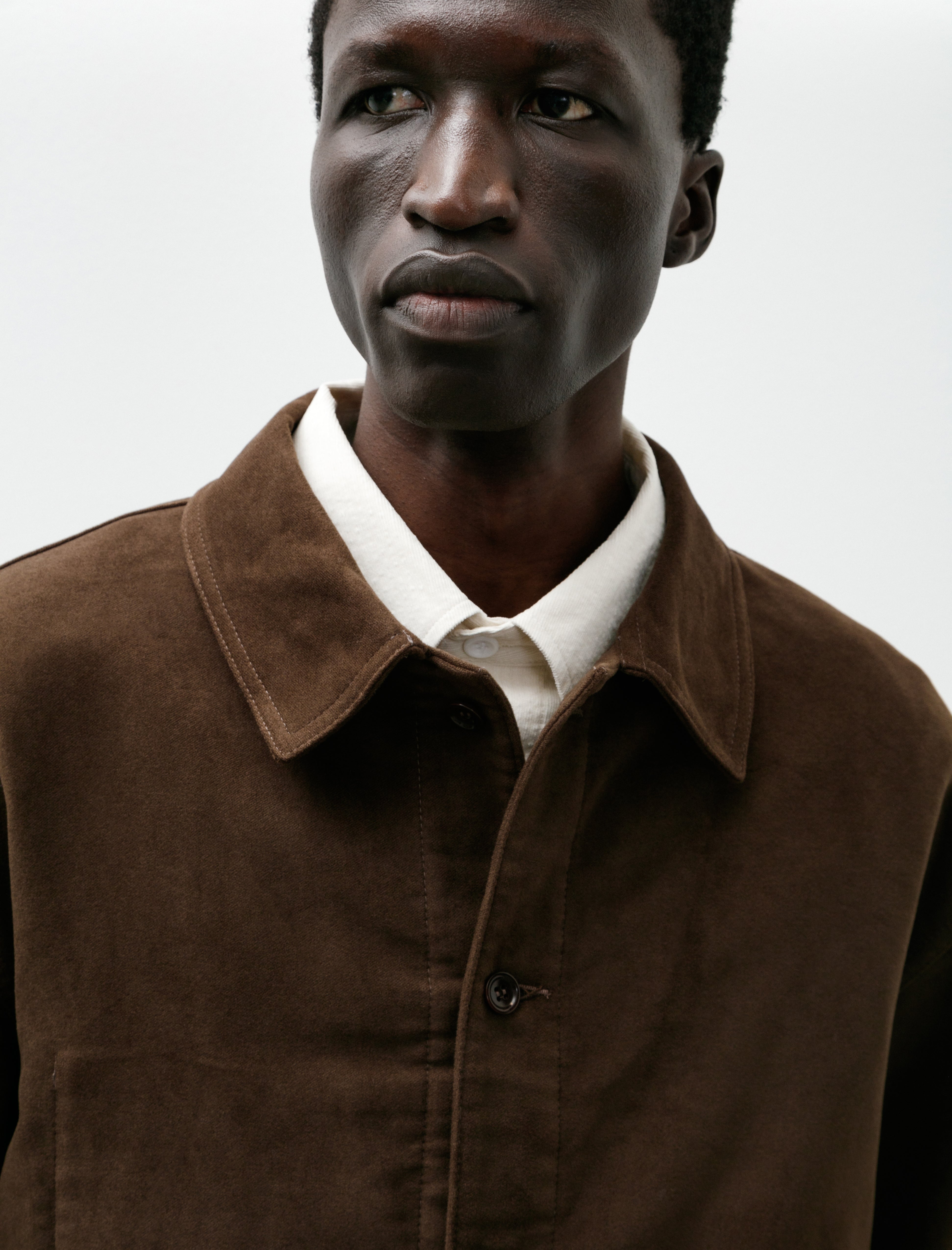 James Coward Signal Shirt Cotton Moleskin Dark Brown