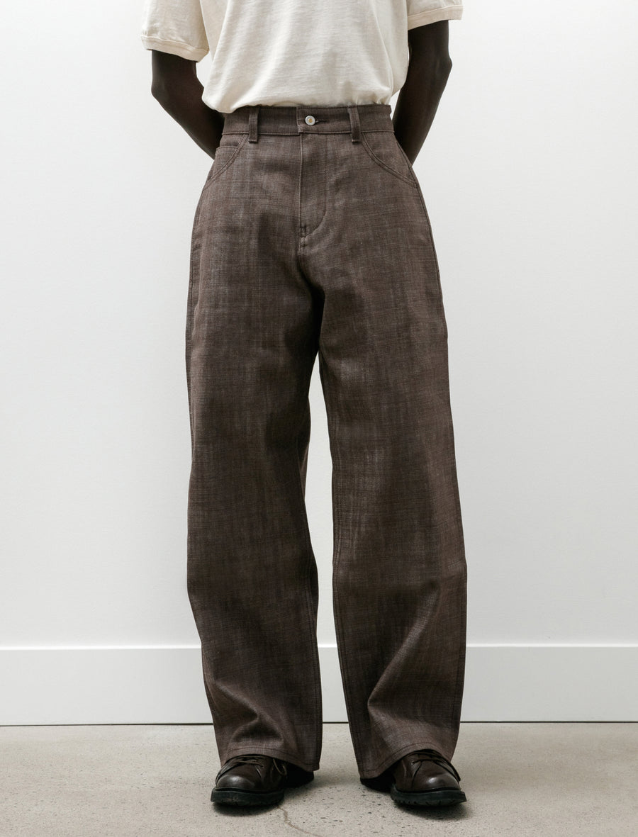 Wide Denim Selvedge Trouser Brown - Image 4