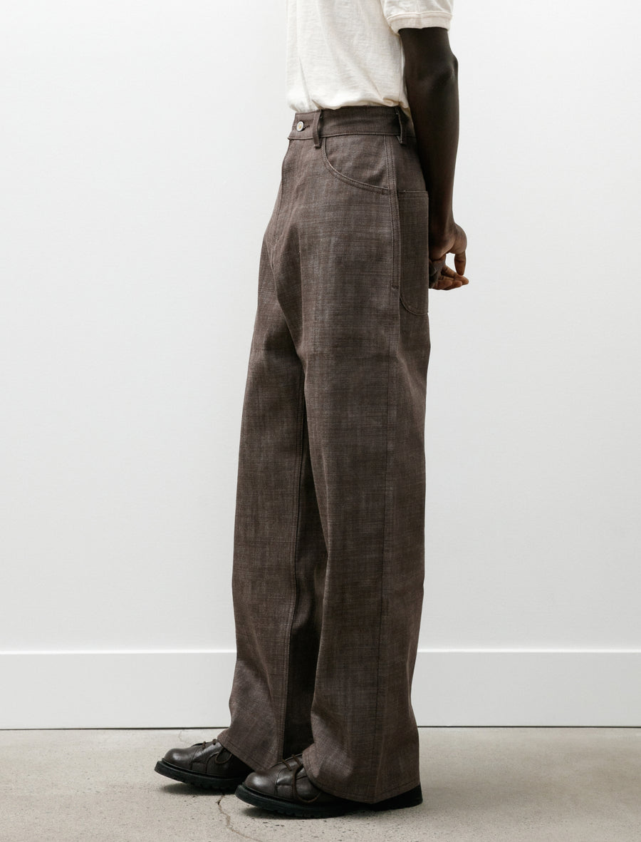 Wide Denim Selvedge Trouser Brown - Image 6