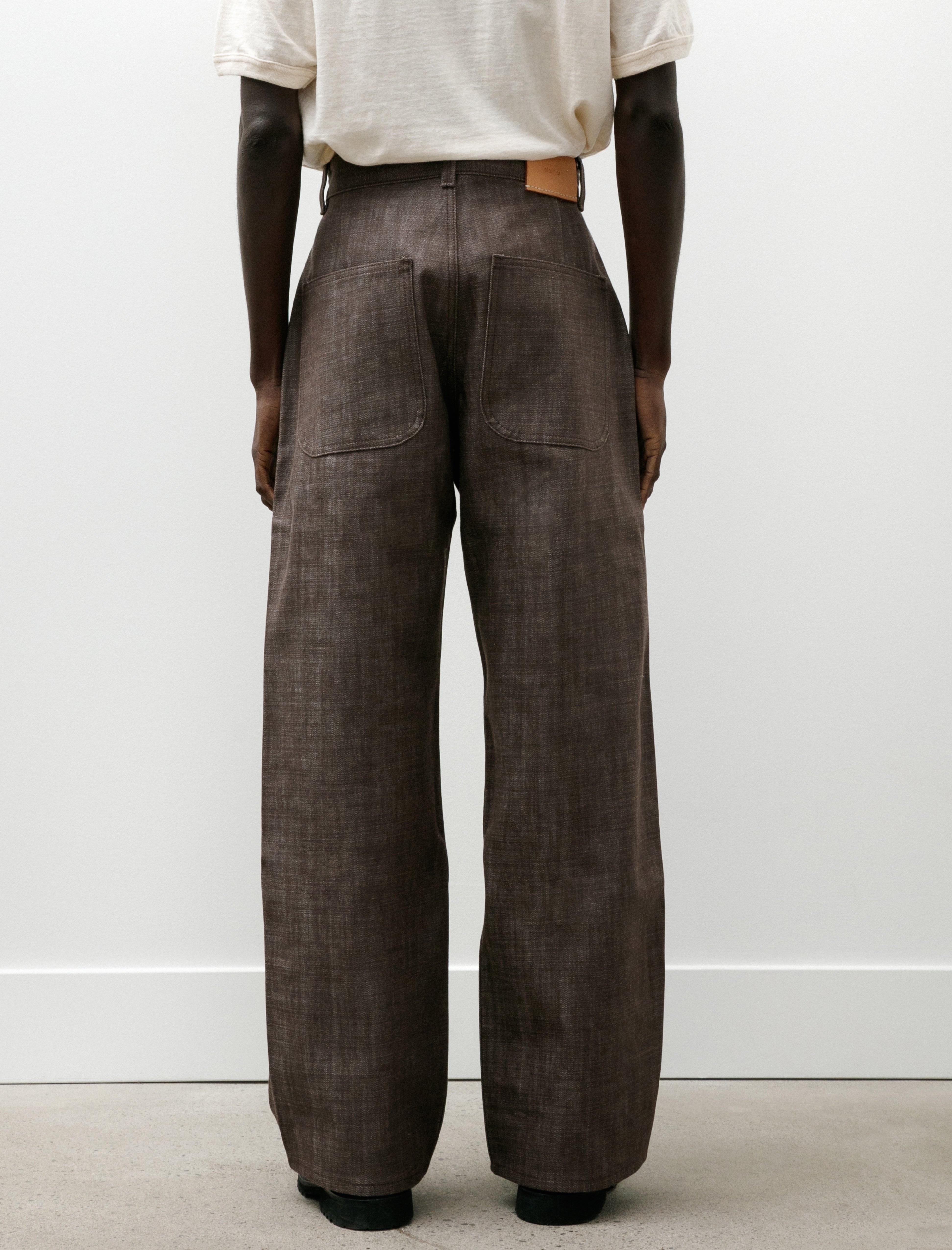 Alterior Wide Denim Selvedge Trouser Brown