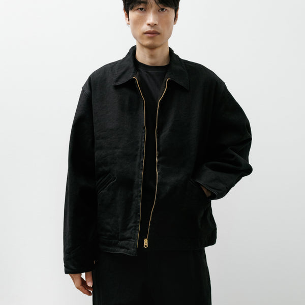 Comoli Black Denim Zip Short Jacket – Neighbour