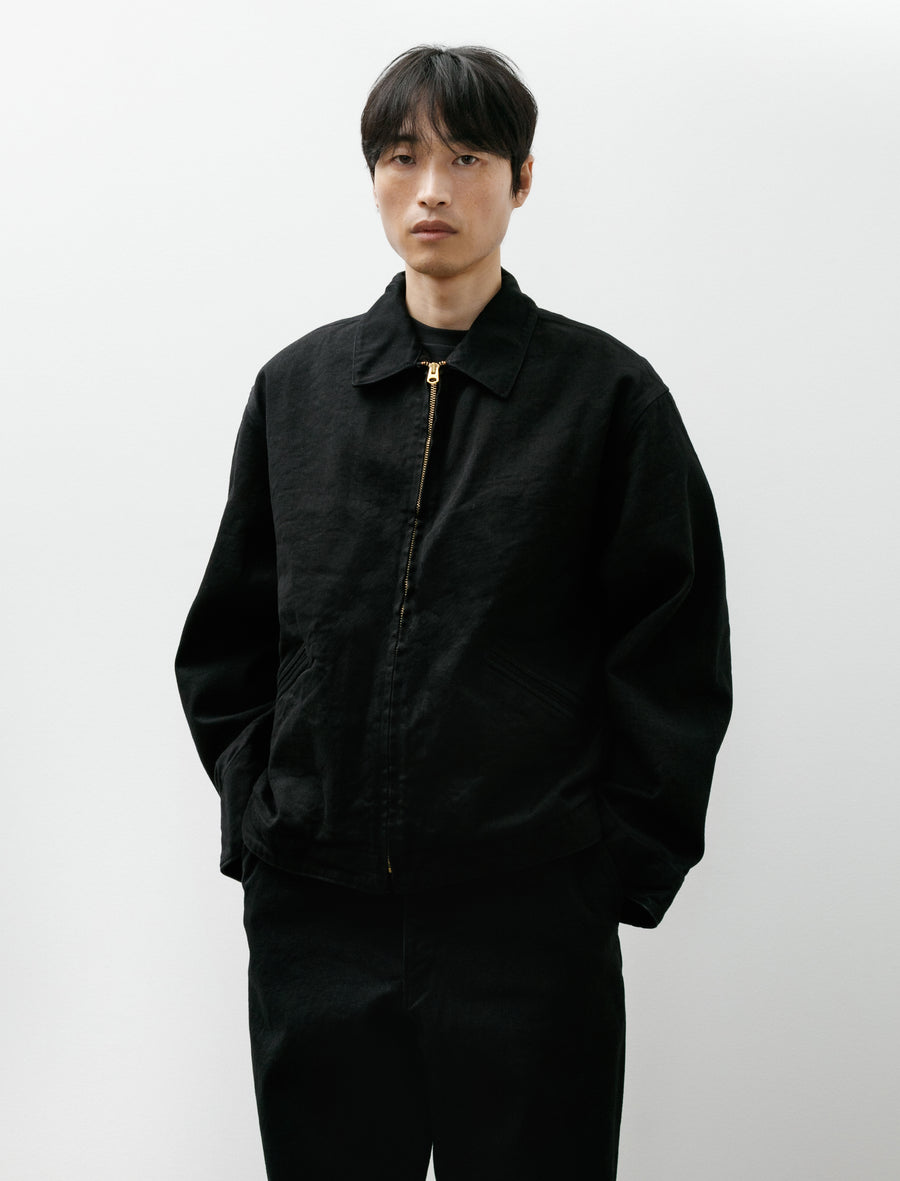 Black Denim Zip Short Jacket - Image 2