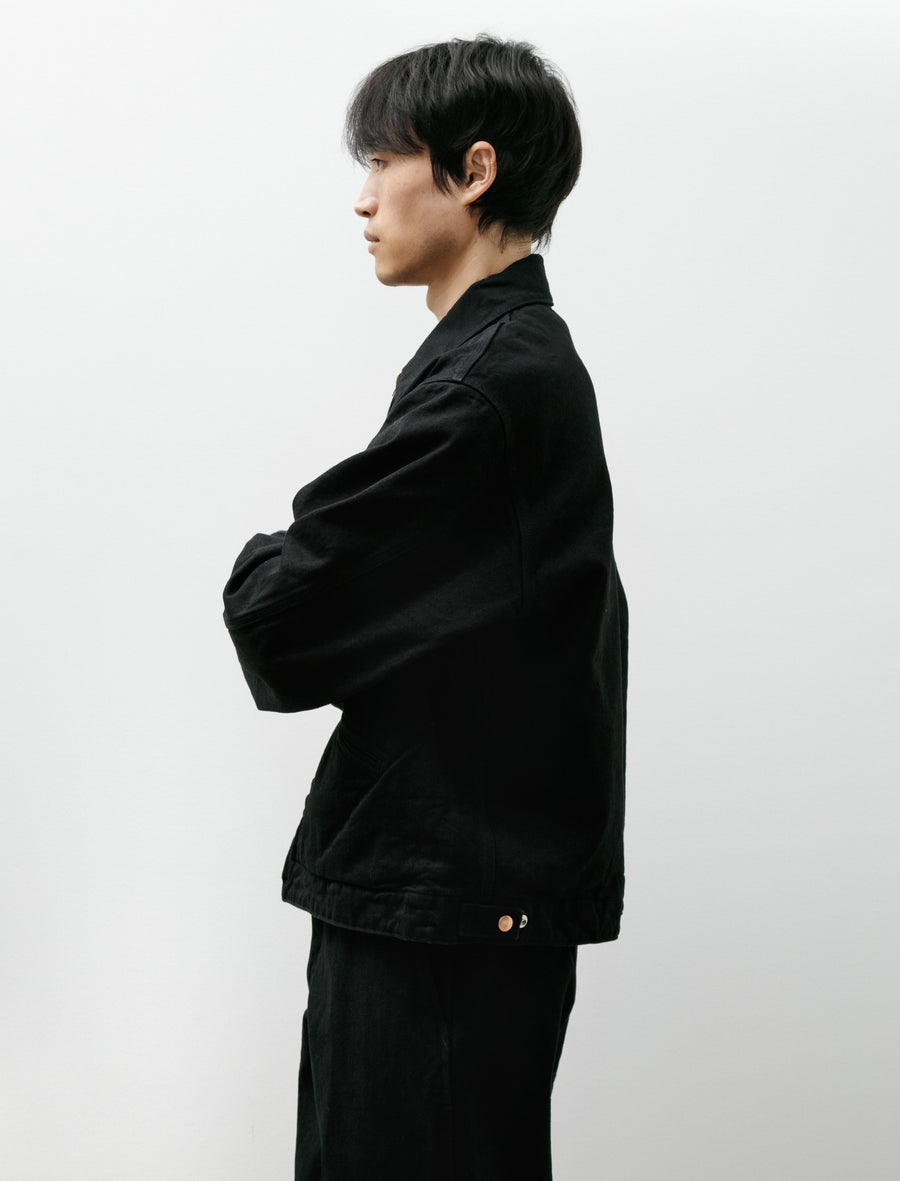 Comoli Black Denim Zip Short Jacket – Neighbour