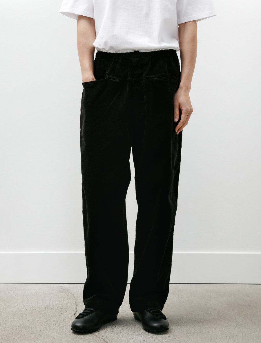 Corduroy Drawstring Pants Black - Image 4