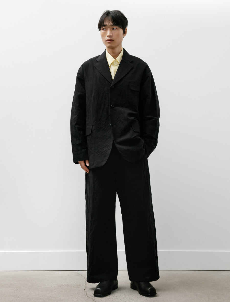 MAN-TLE R20 Pants-5 Solid Pants Black Linen Neighbour MAN-TLE R20 Pants-5 Solid Pants Black Linen Neighbour