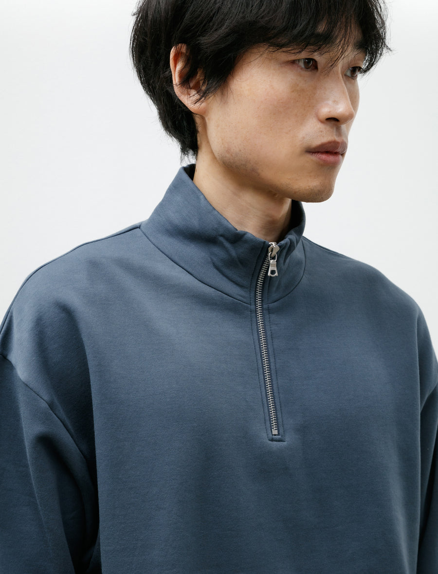 Elastic High Gauge Sweat Half-Zip Dusty Blue - Image 4